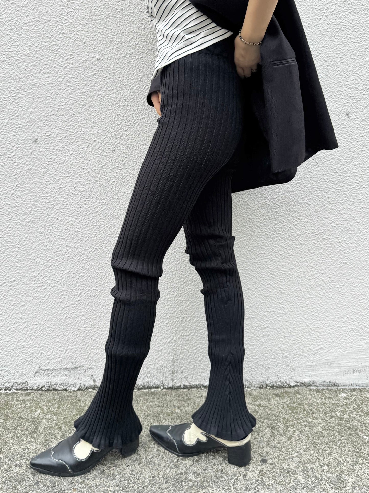 Relax rib pants