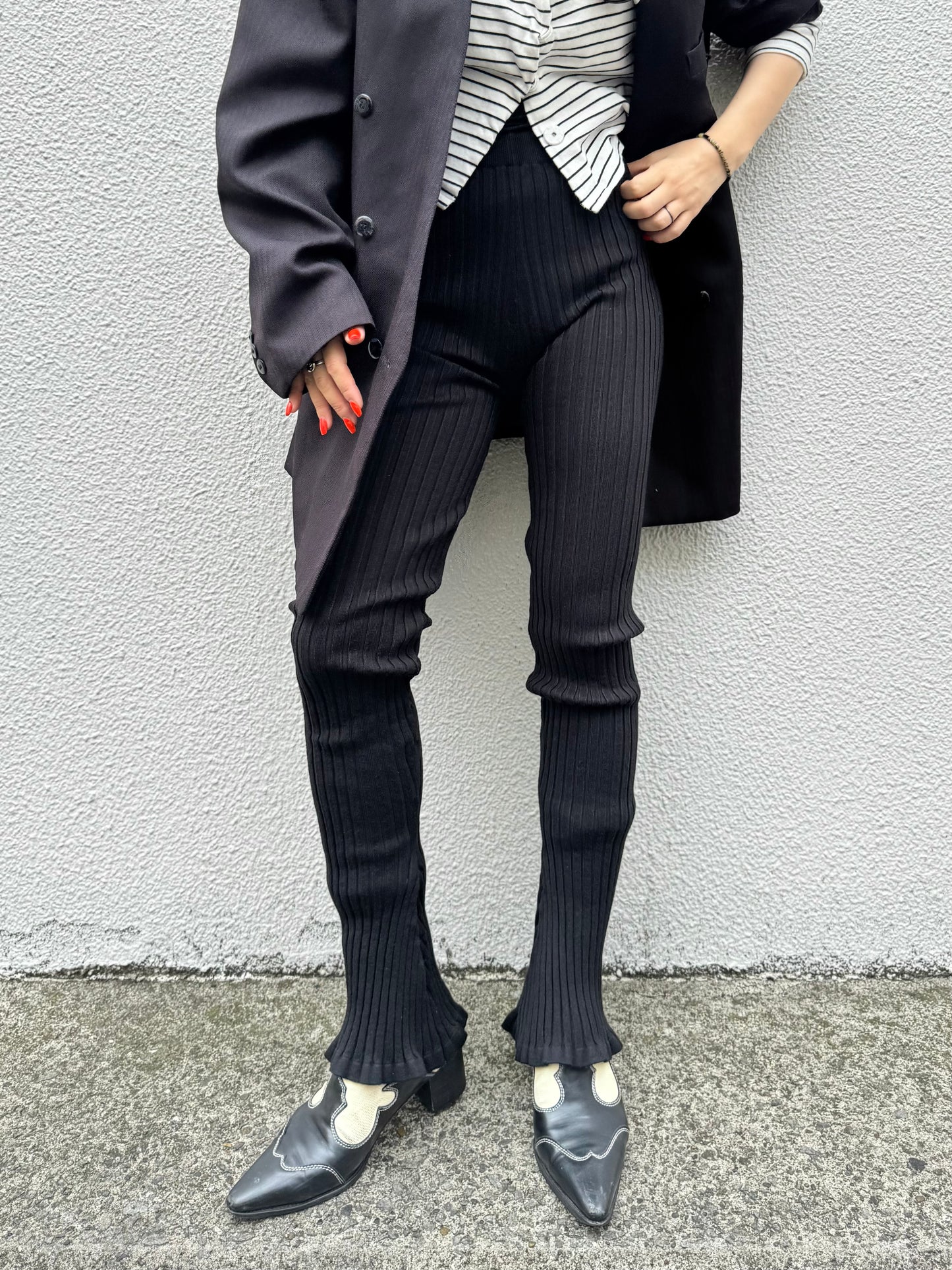 Relax rib pants