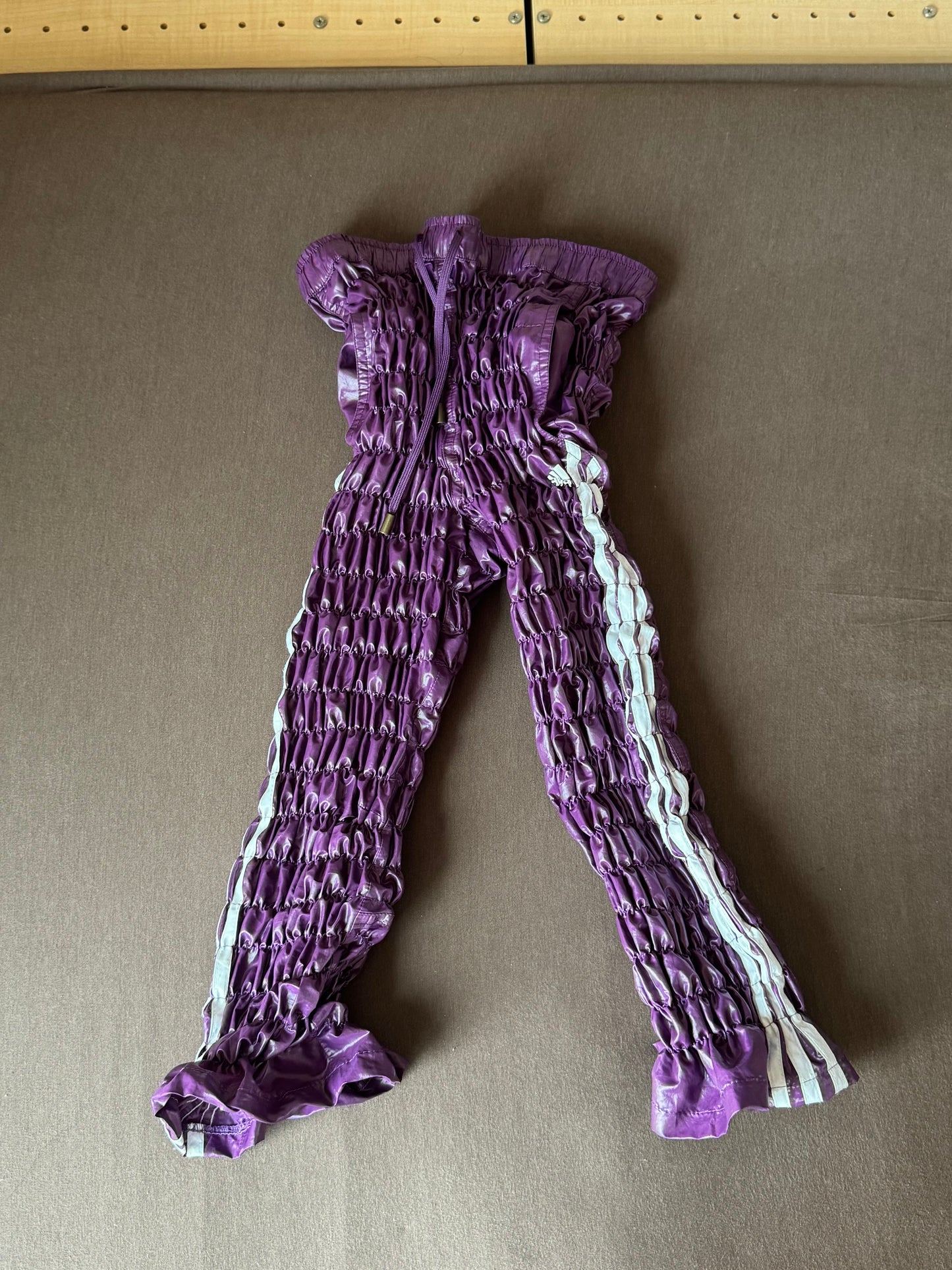 Gather jersey pants purple
