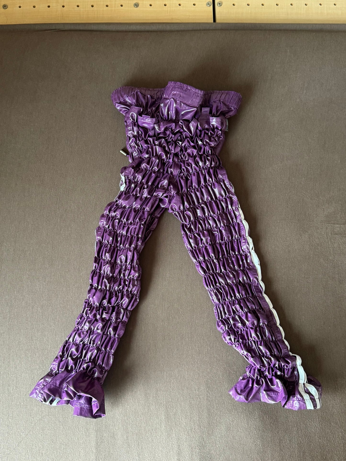Gather jersey pants purple