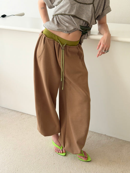 Bicolor sweat pants