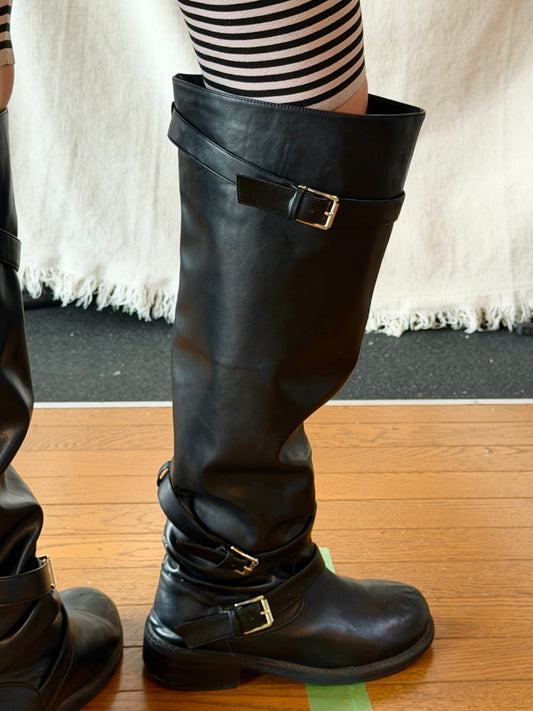 belt long boots
