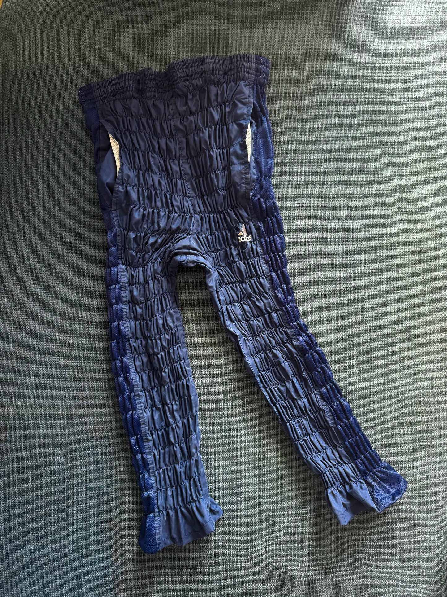 Gather jersey pants navy blue