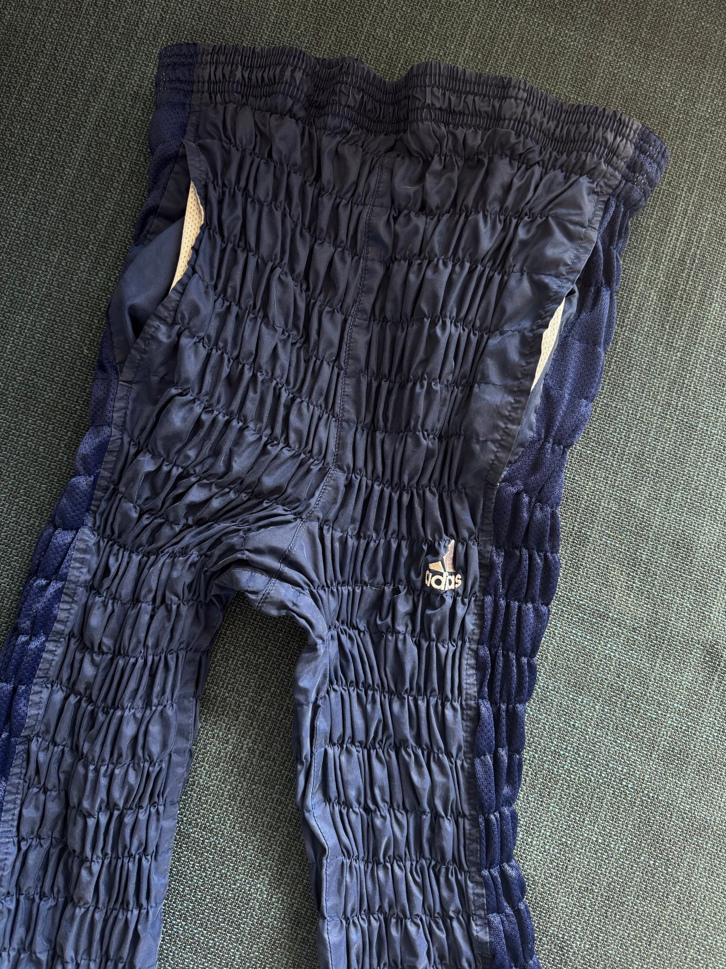 Gather jersey pants navy blue