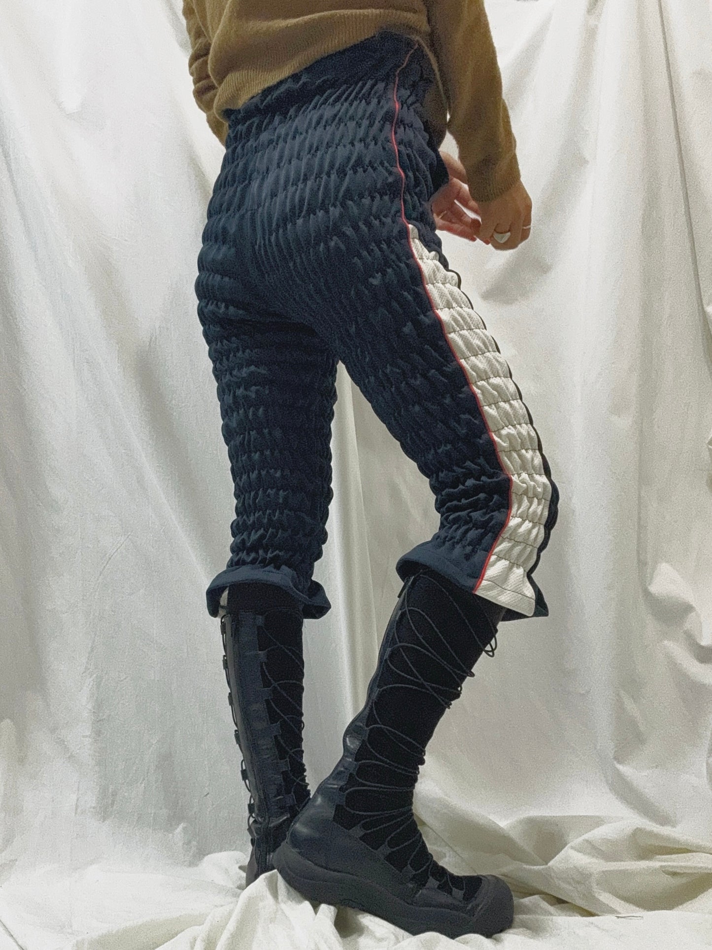 Gather jersey pants navy