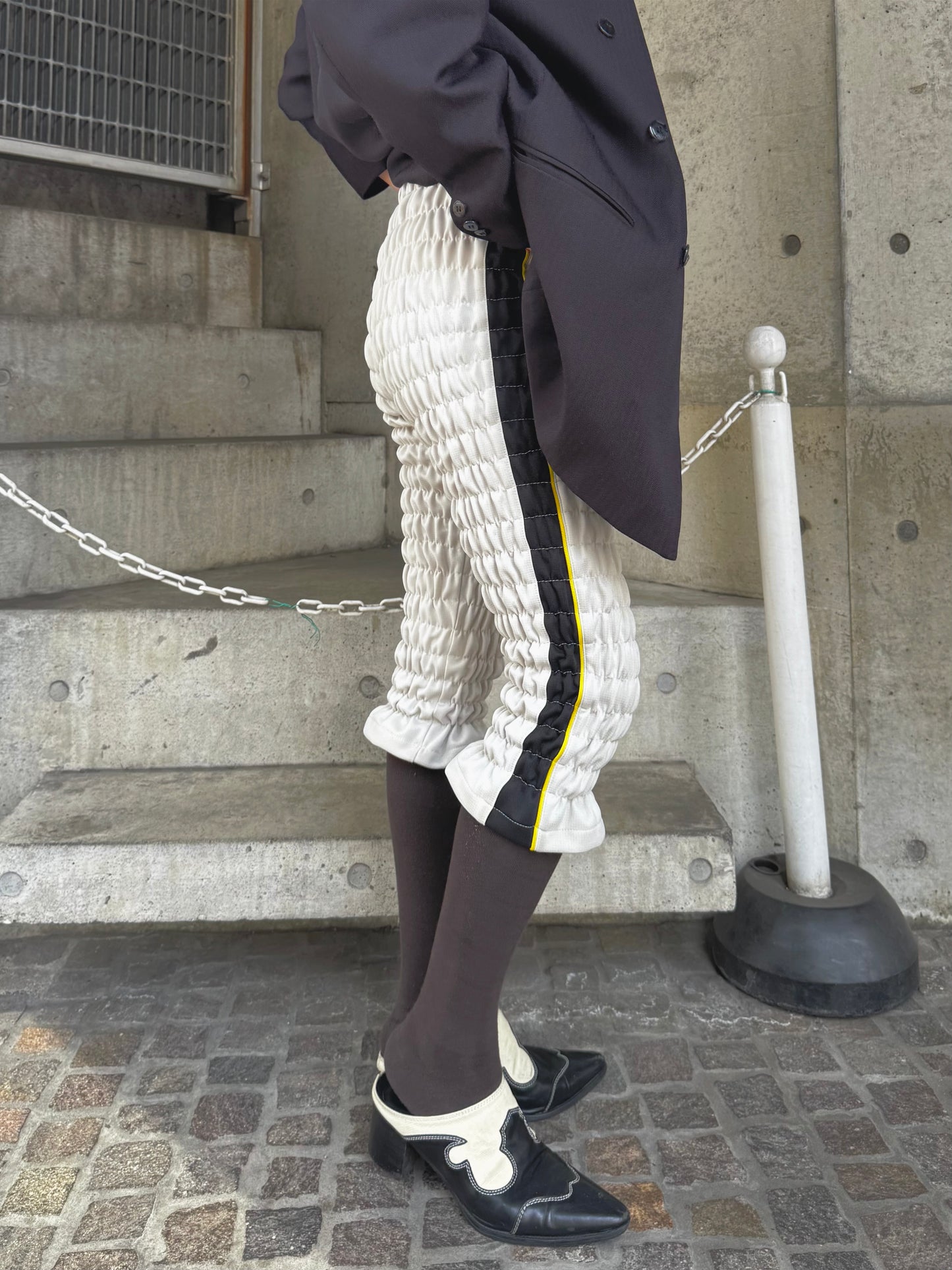 Gather jersey pants gray