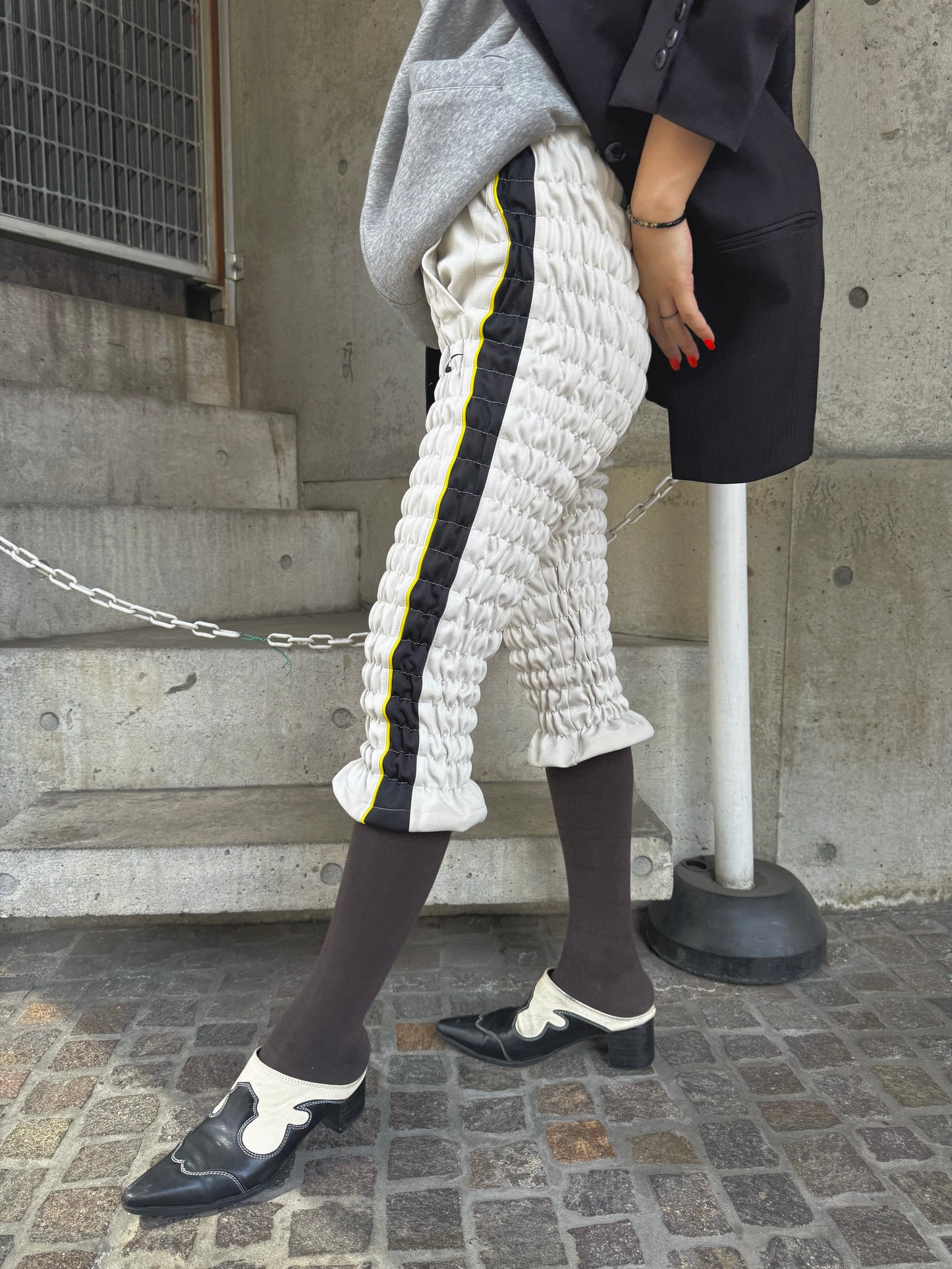 Gather jersey pants gray