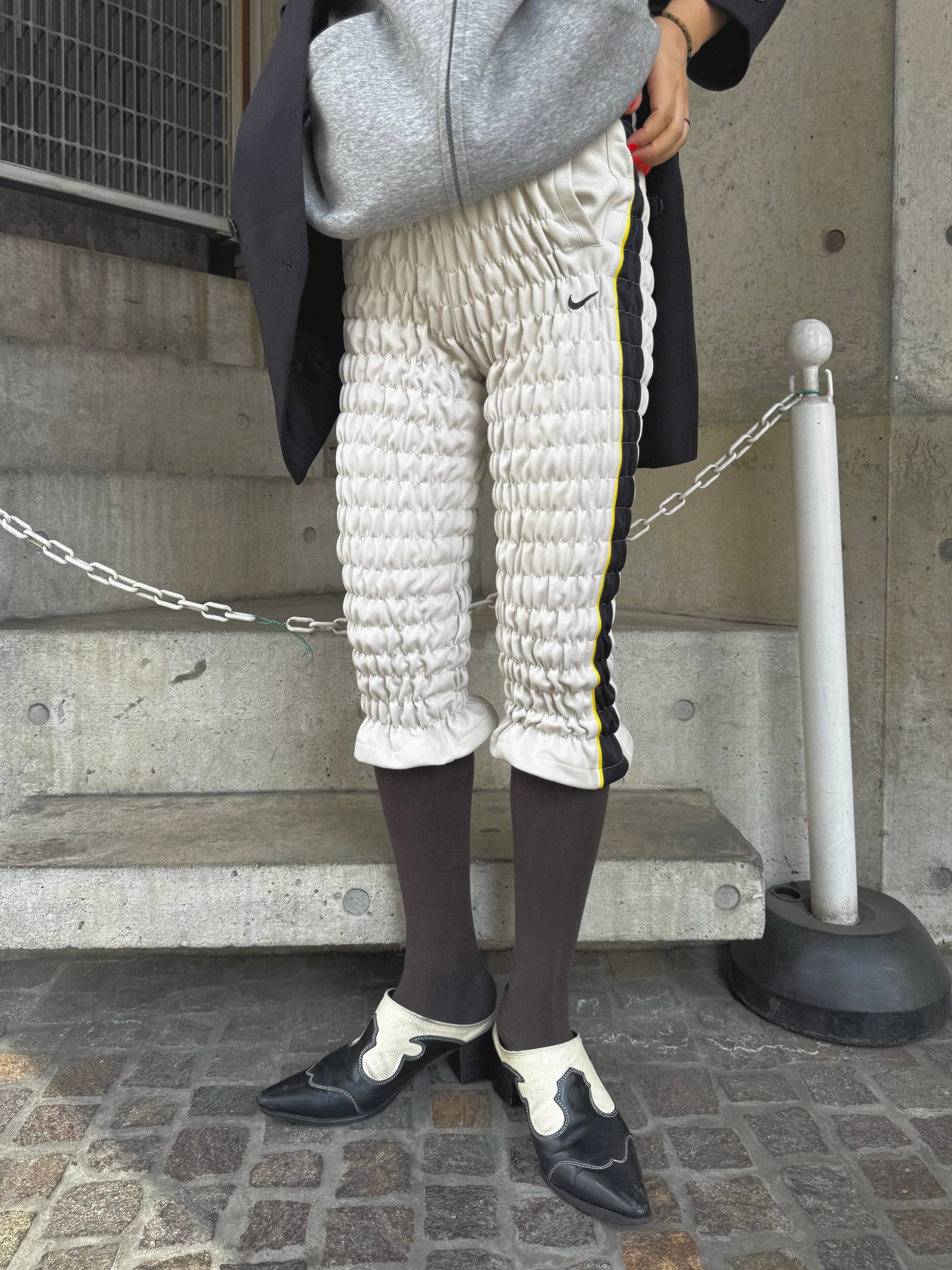 Gather jersey pants gray