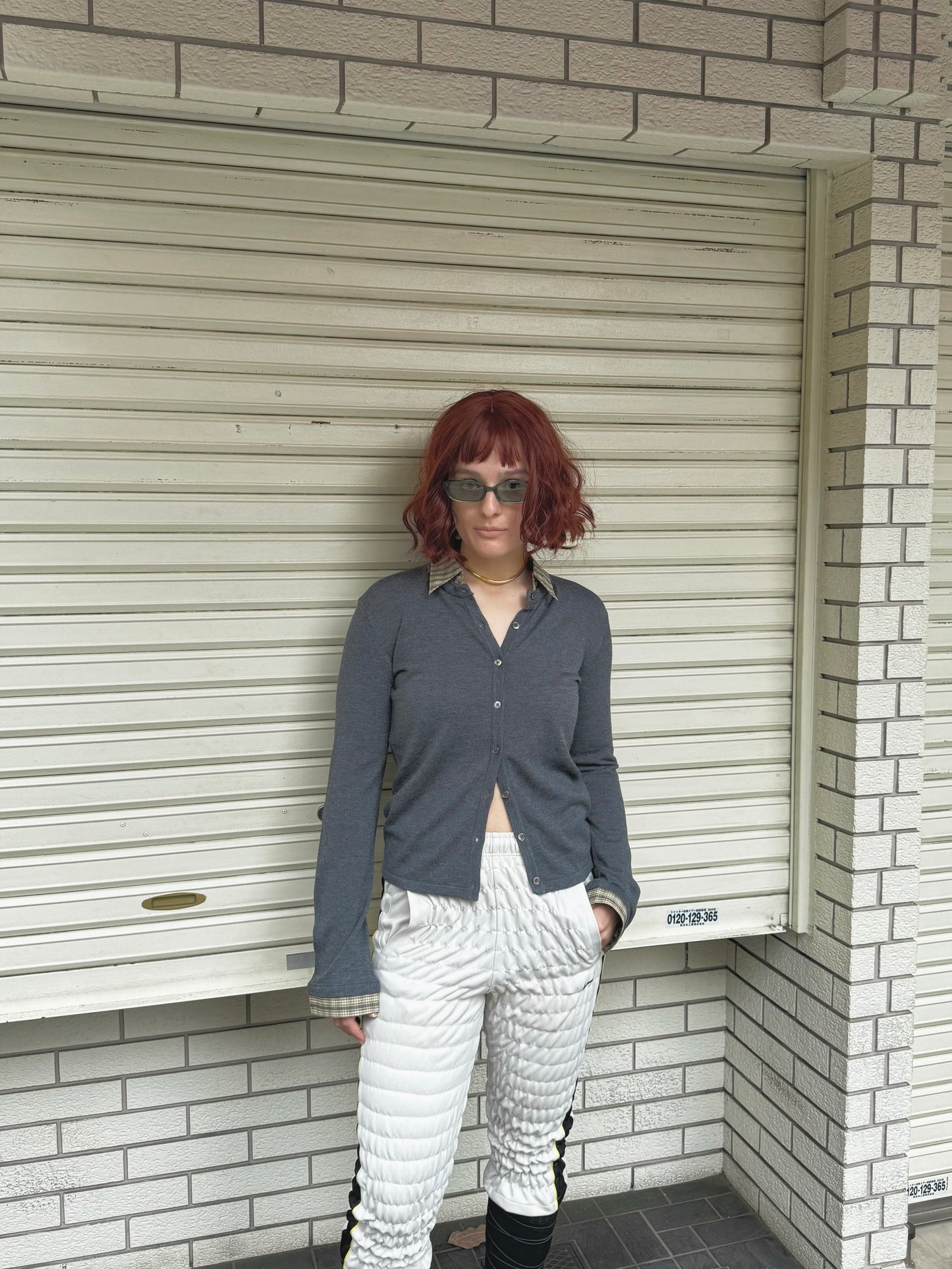 Gather jersey pants gray