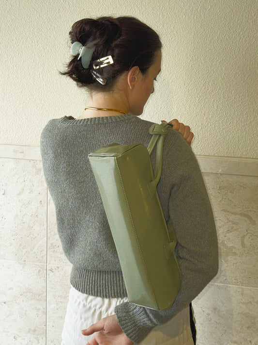 Leather french bread bag