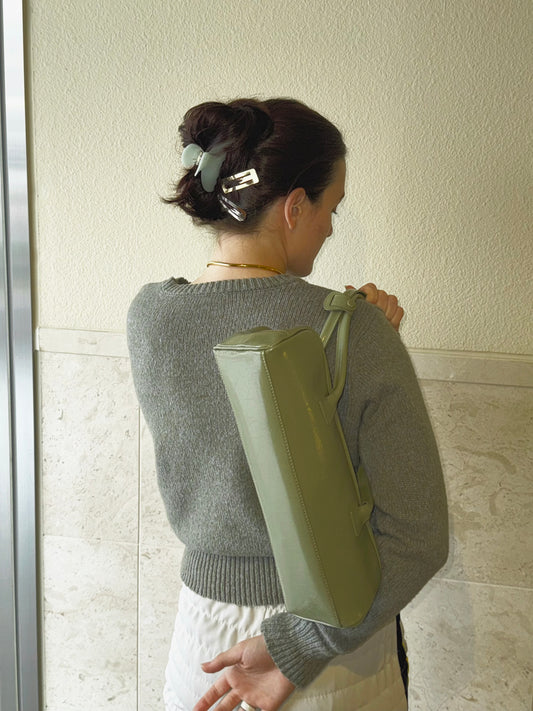 Leather french bread bag