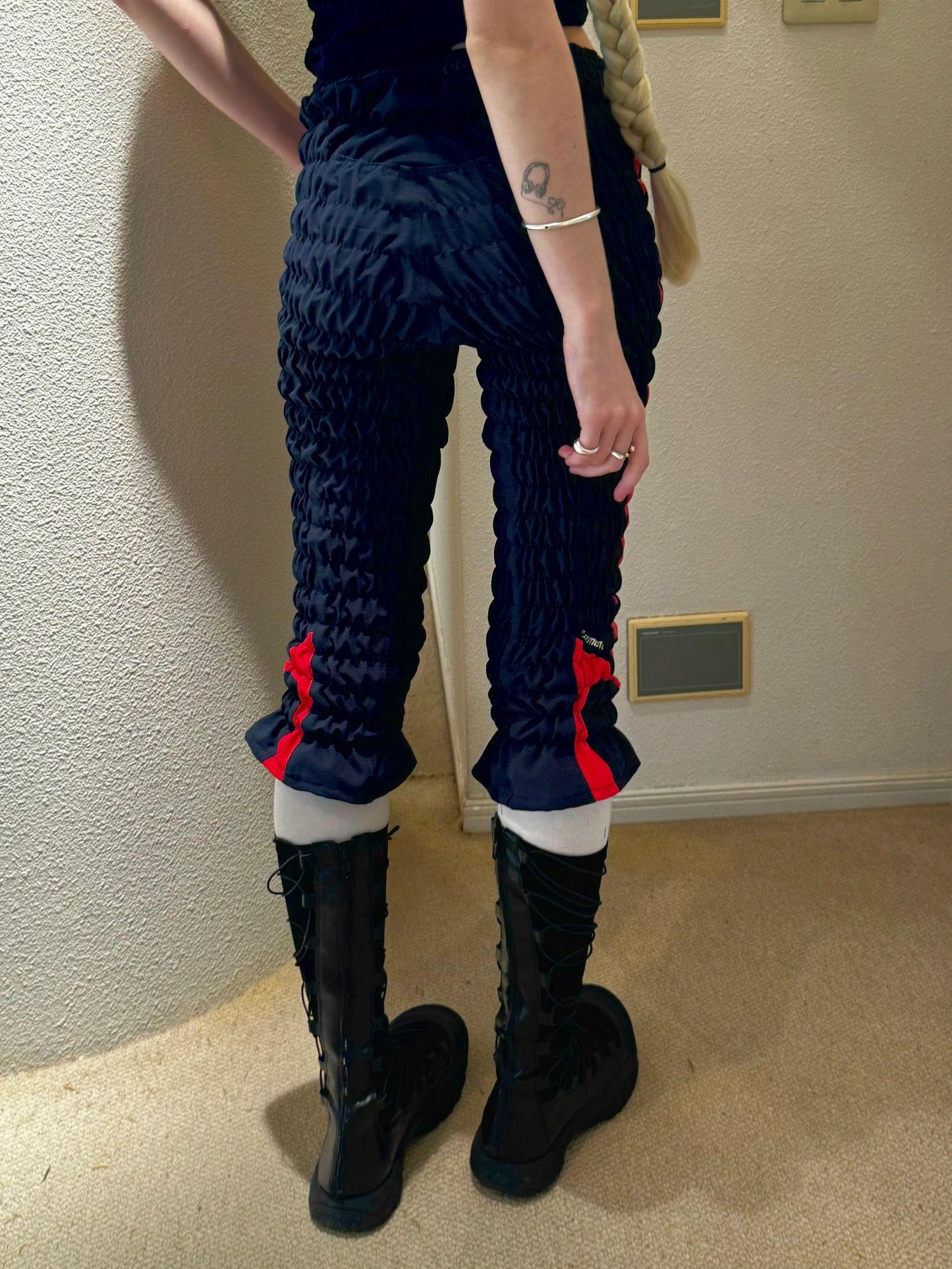 Gather jersey pants navy