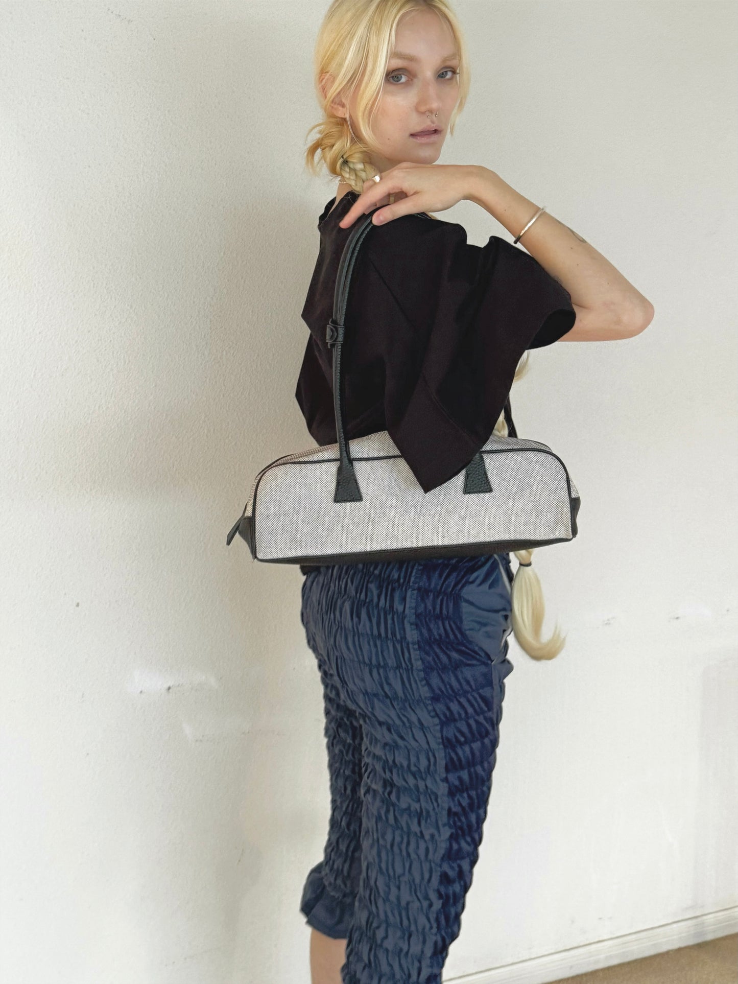Leather french bread bag
