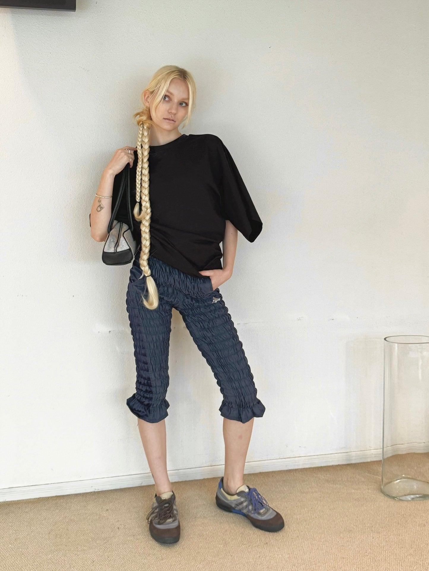 Leather french bread bag