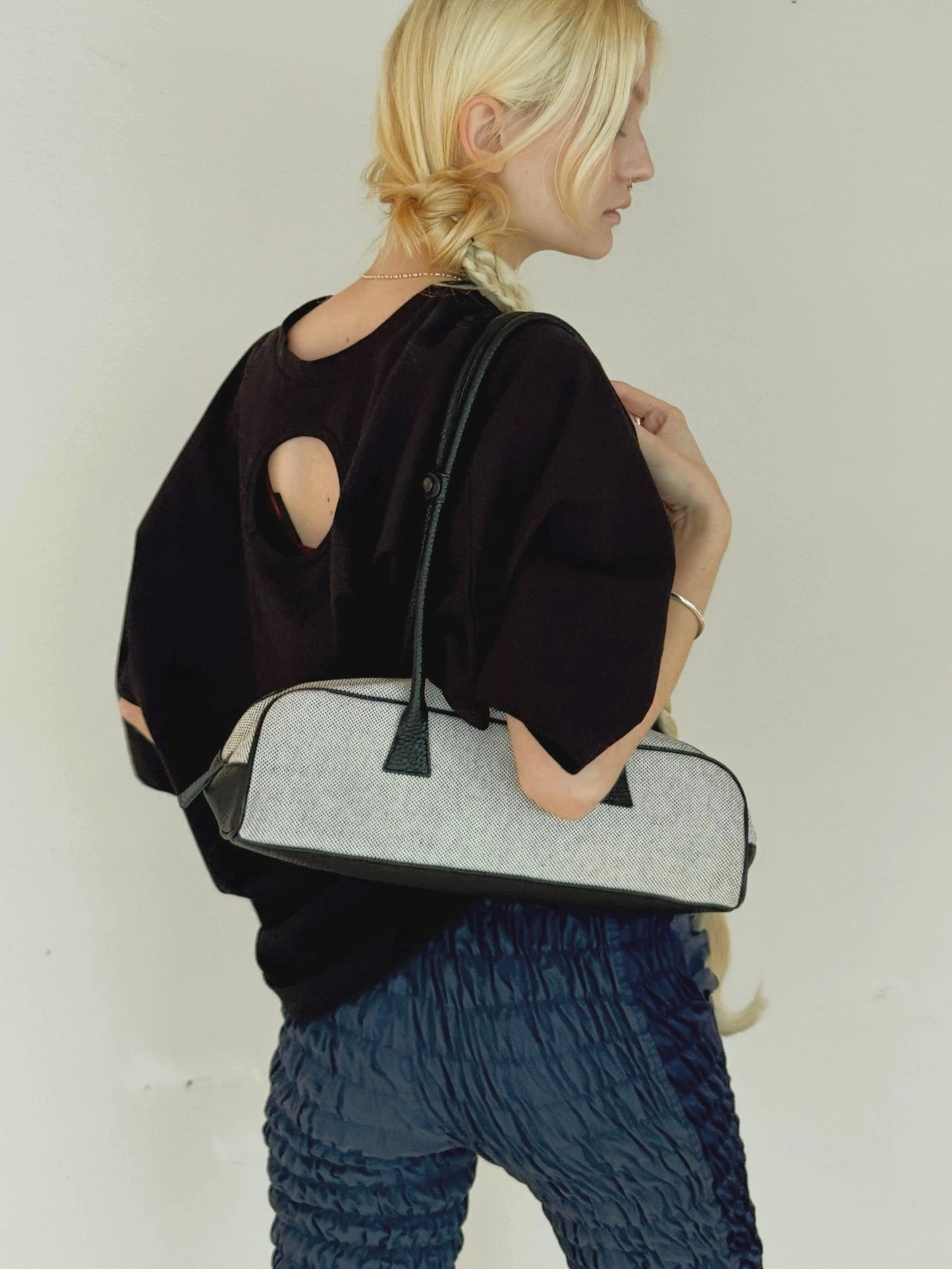 Leather french bread bag