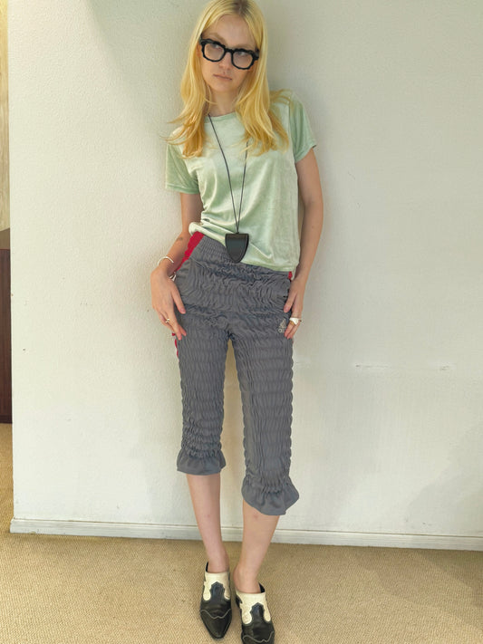 Gather jersey pants gray