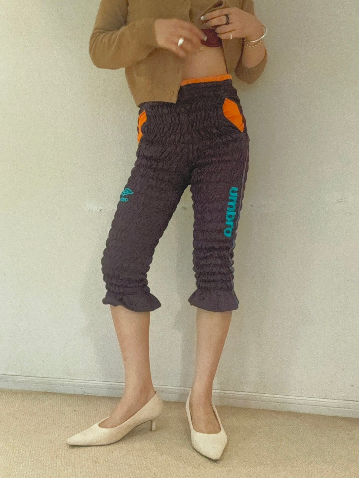 Gather jersey pants orange