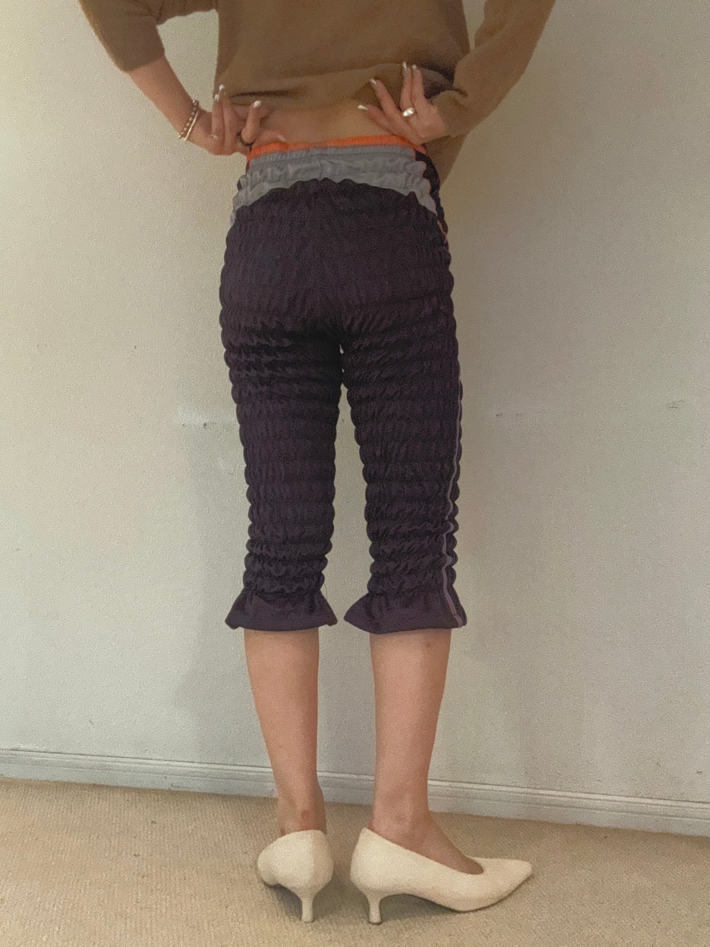 Gather jersey pants orange