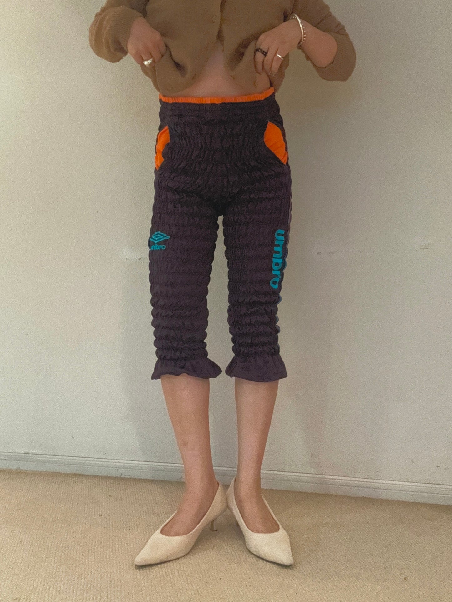 Gather jersey pants orange