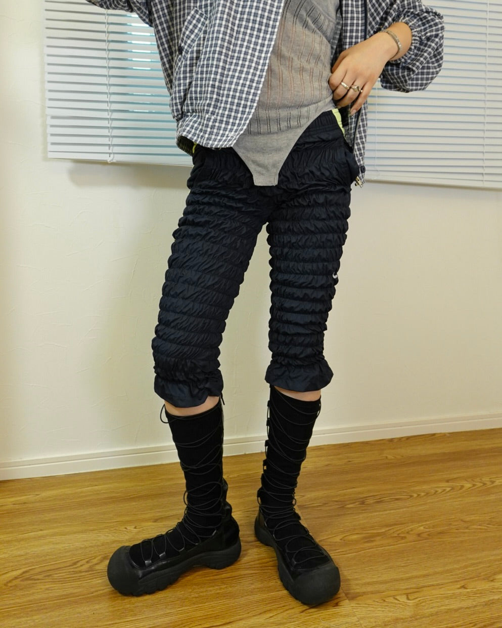 Gather jersey pants neon