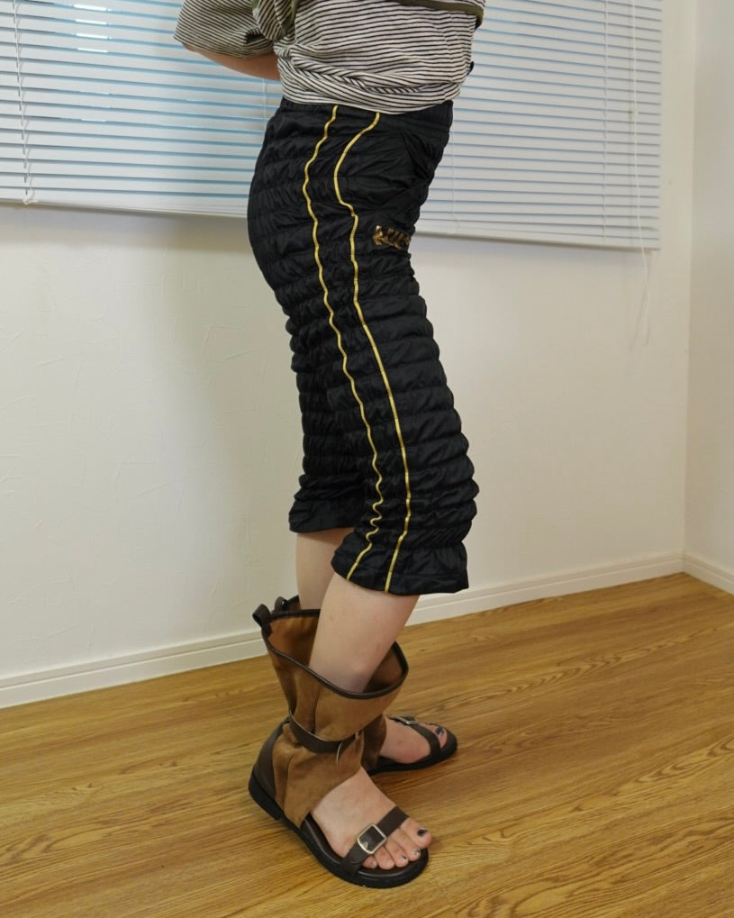 Gather jersey pants kuro a