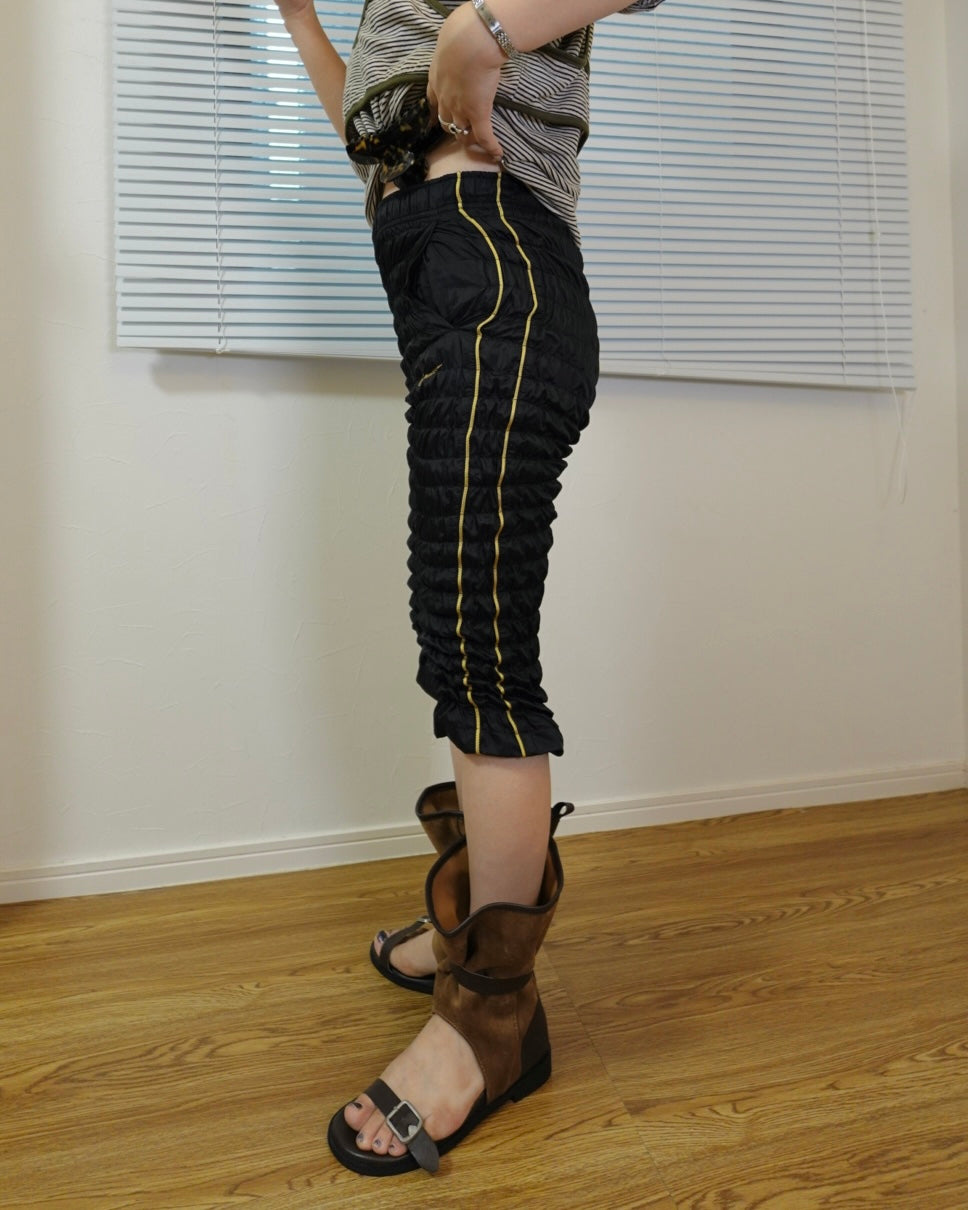 Gather jersey pants kuro a