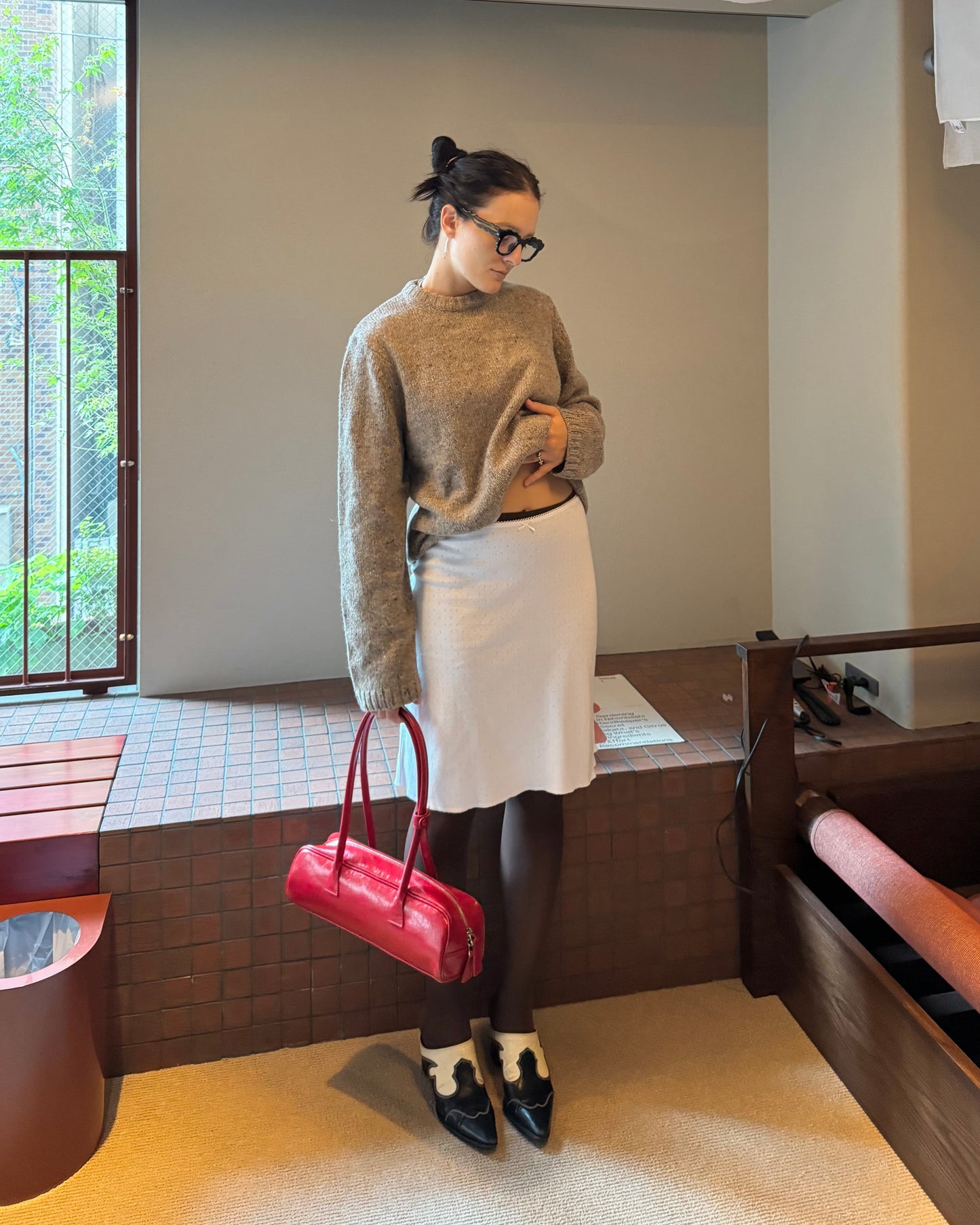 Leather french bread bag