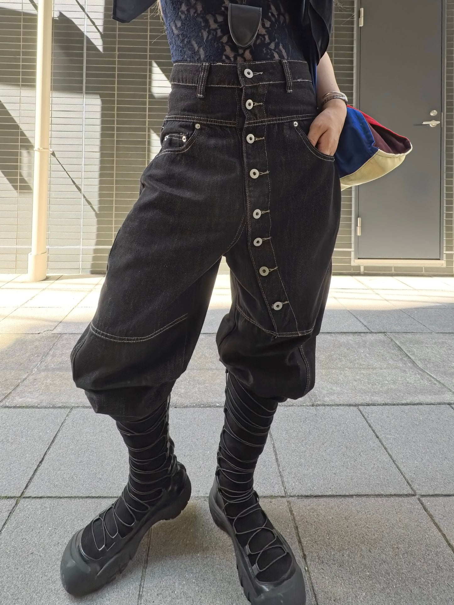 button denim pants