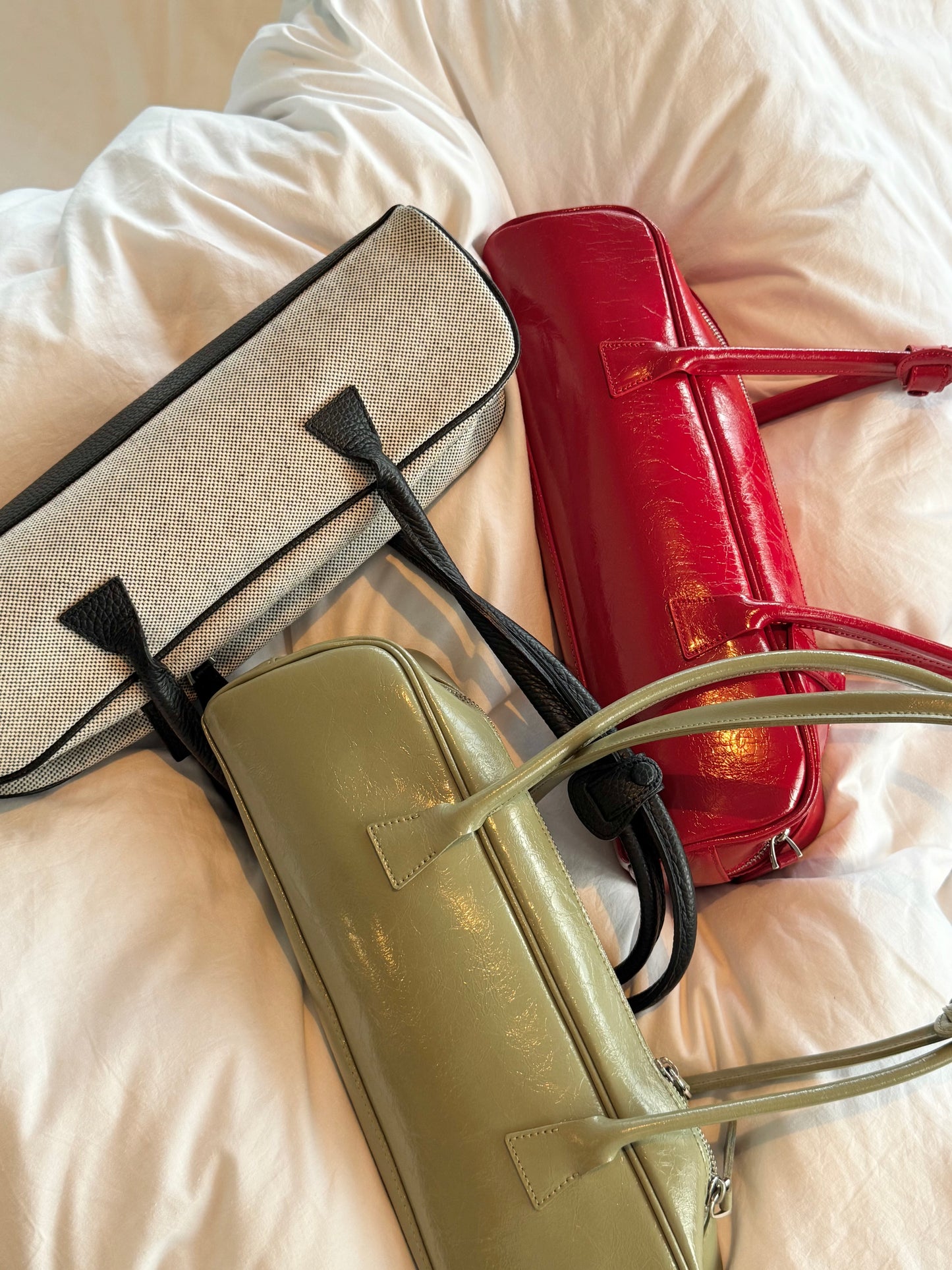 Leather french bread bag