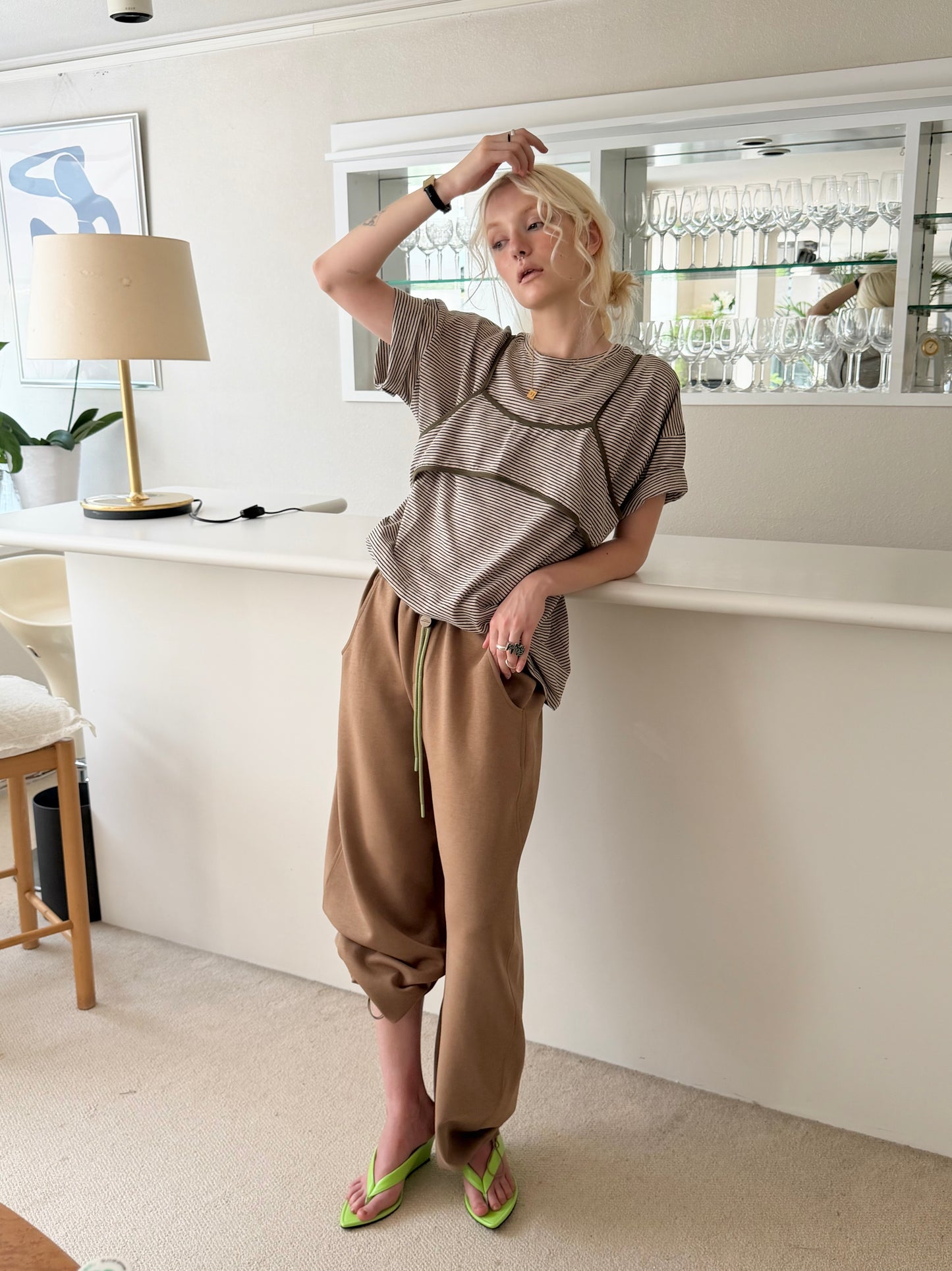 Bicolor sweat pants
