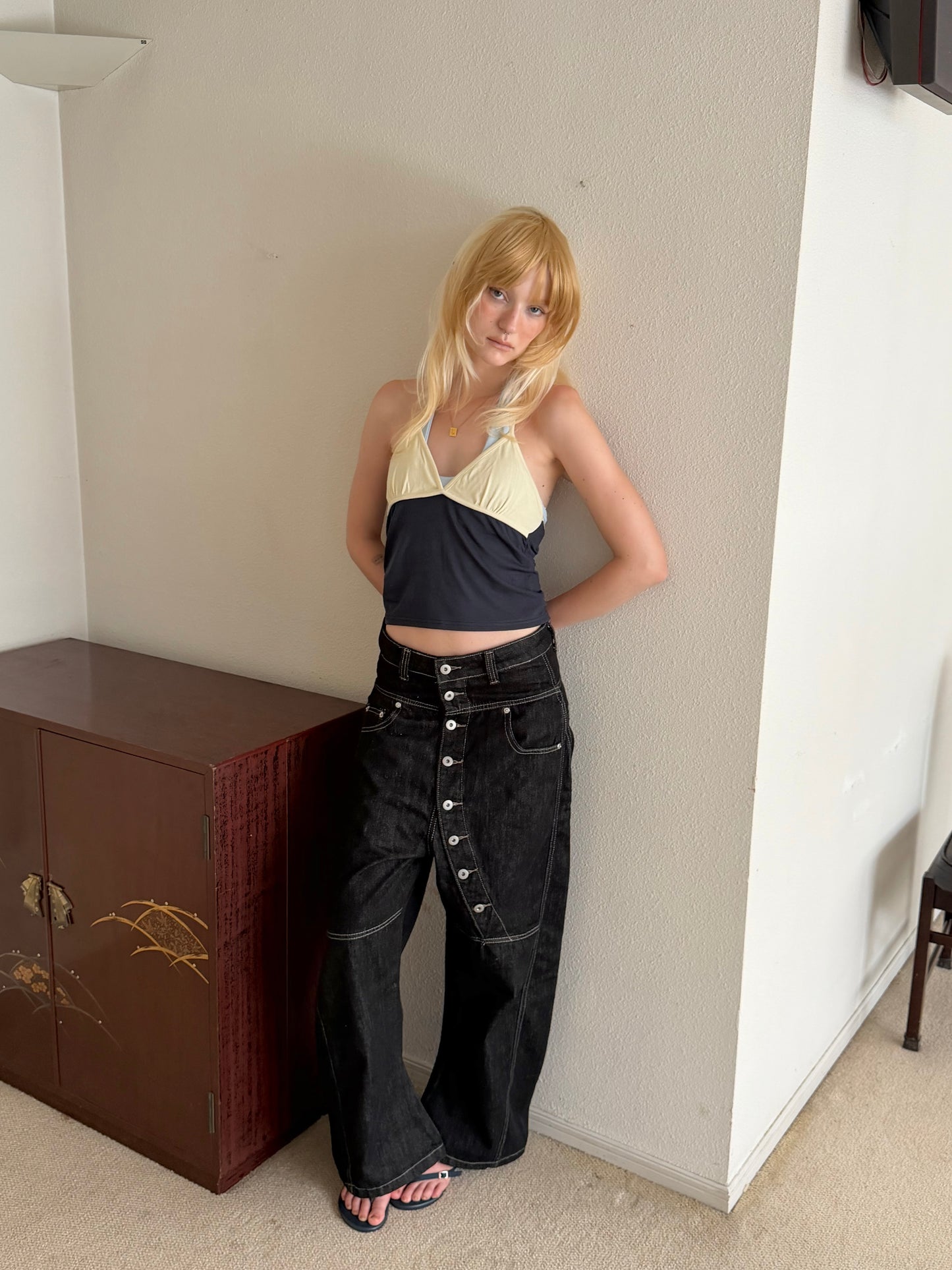 button denim pants