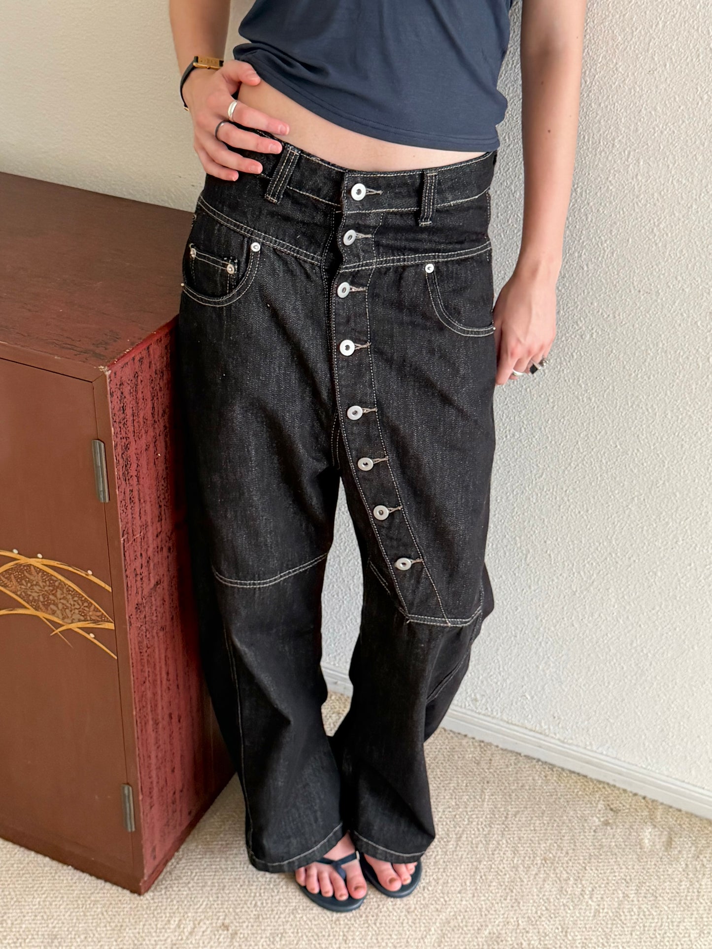 button denim pants