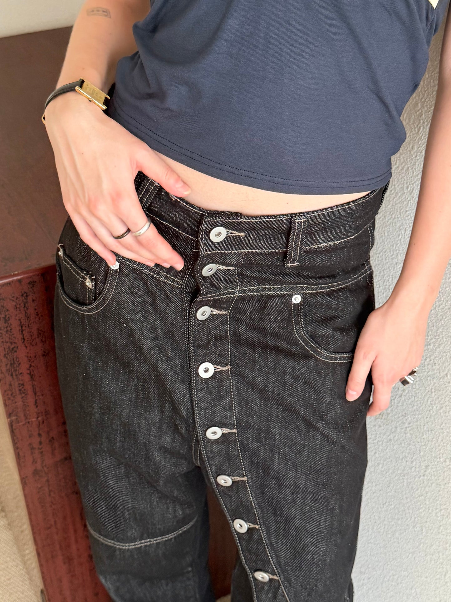 button denim pants