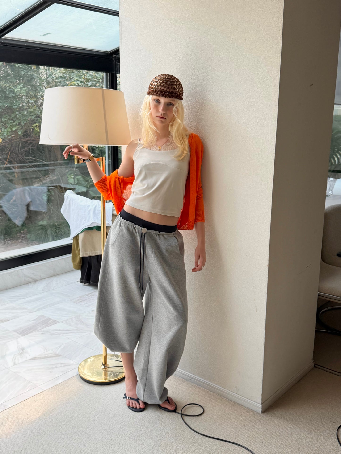 Bicolor sweat pants
