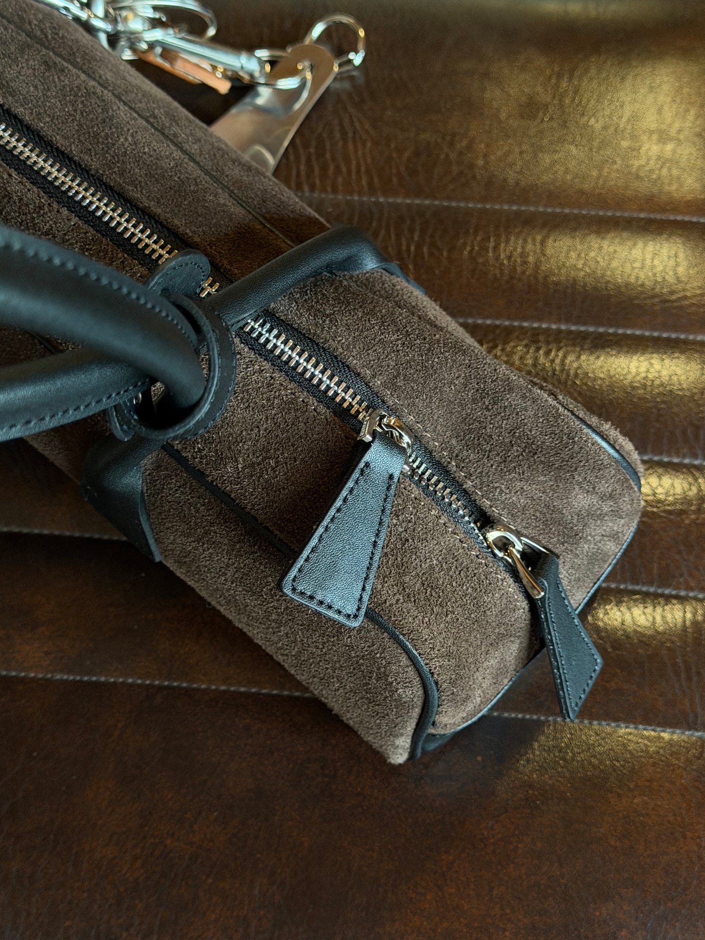 Leather french bread bag