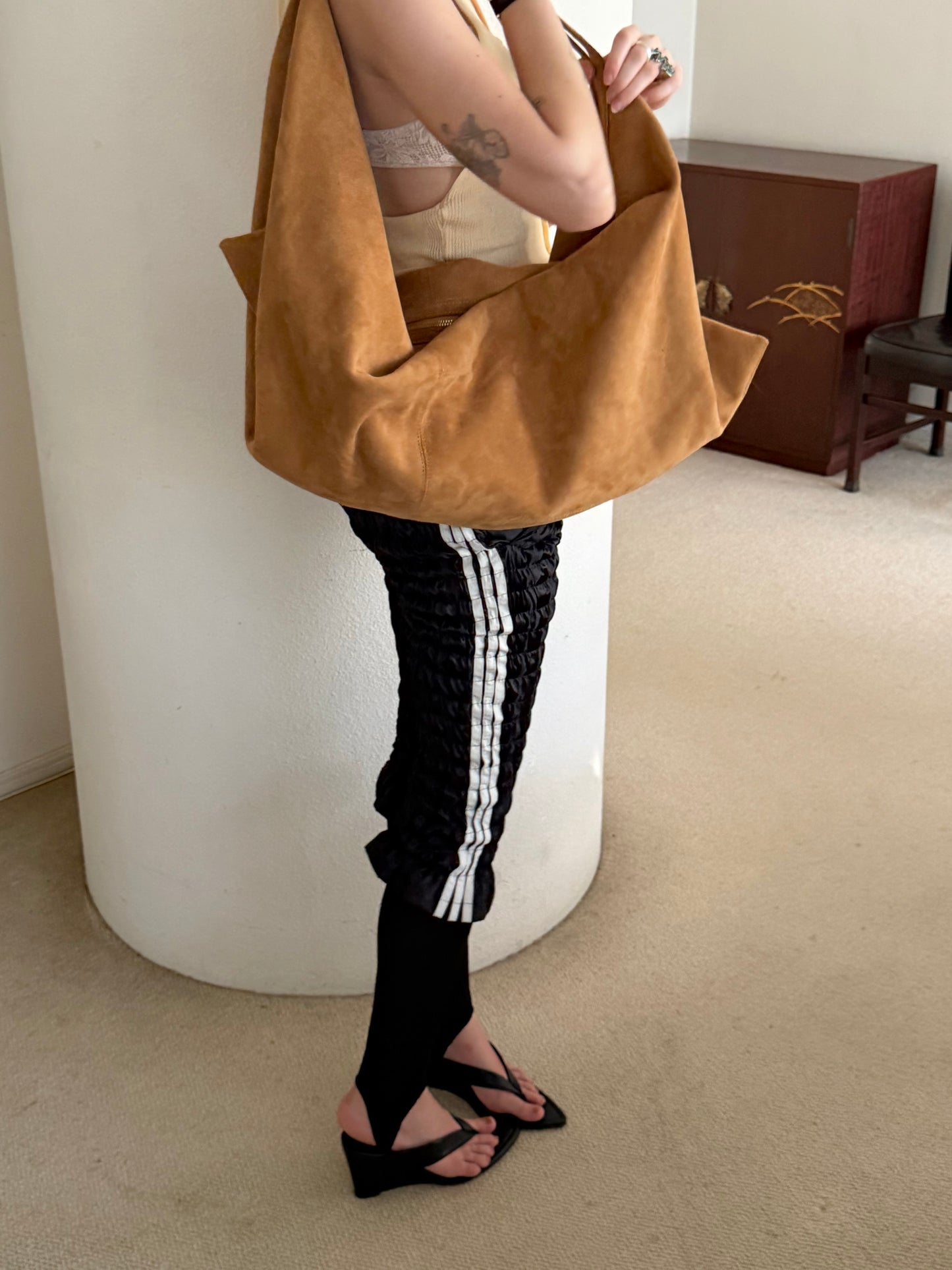 Gather jersey pants kuro b