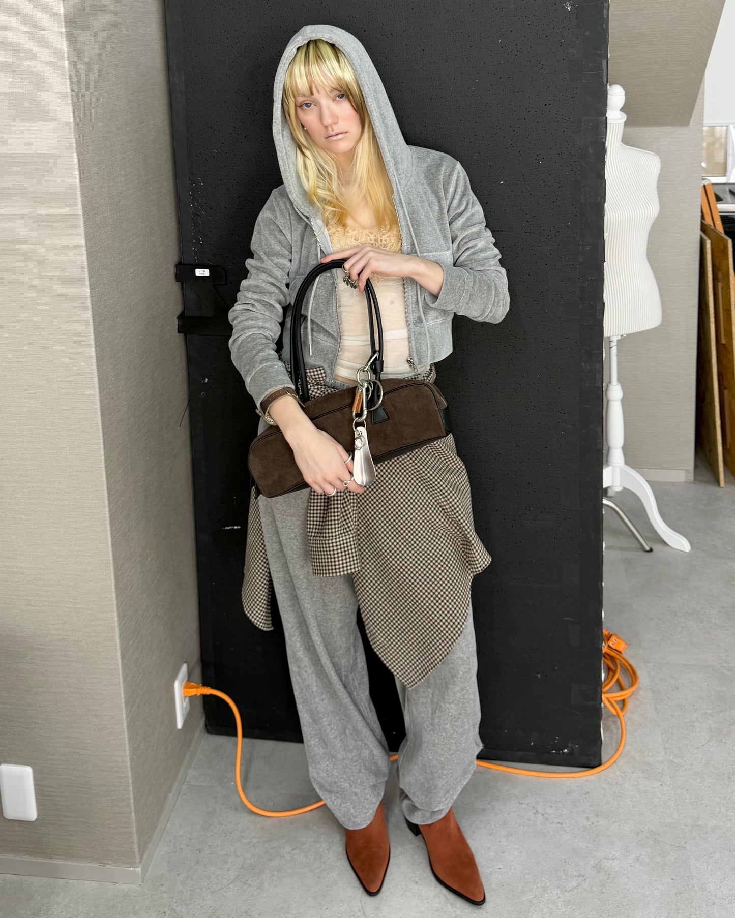 Leather french bread bag