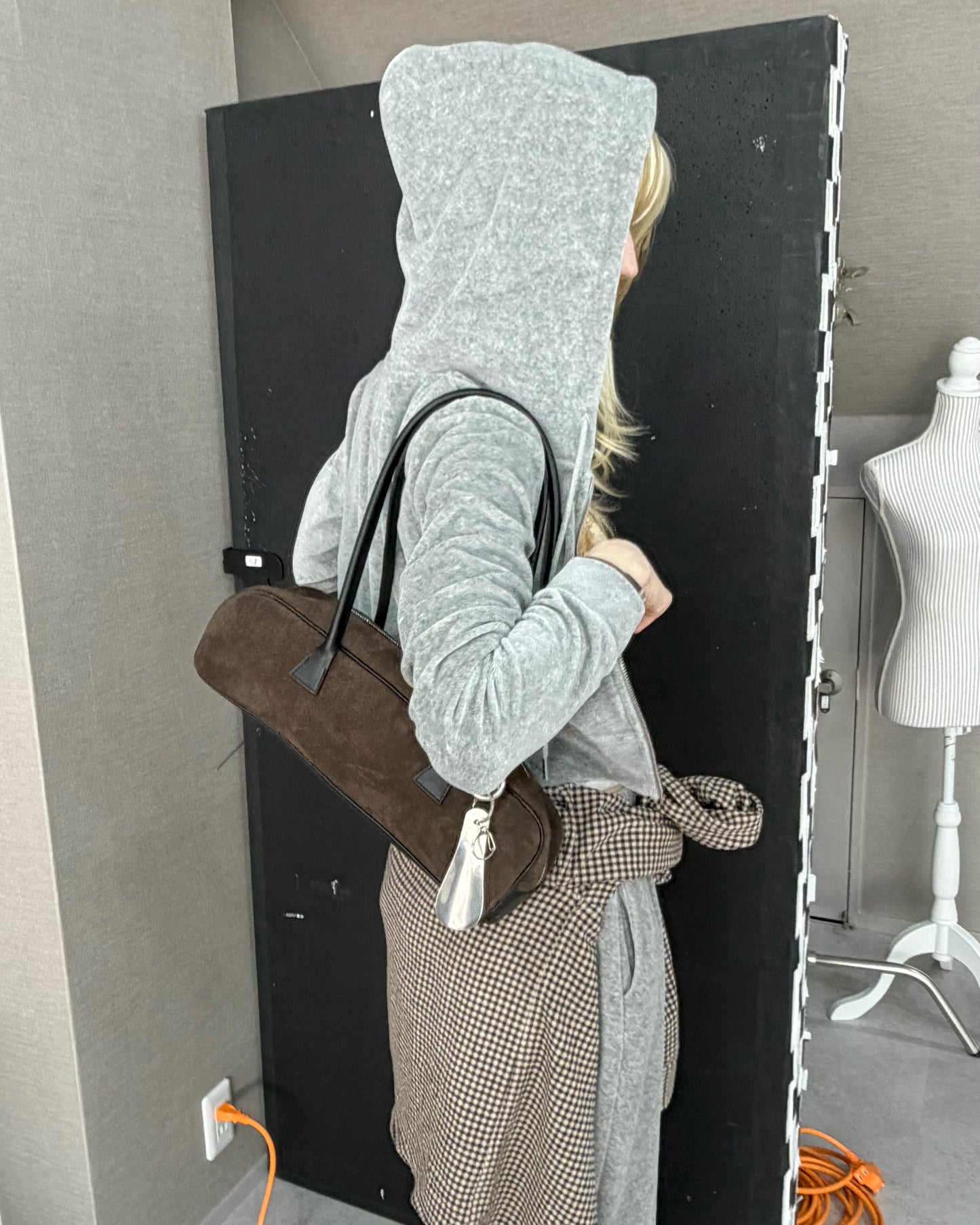 Velour compact hoodie