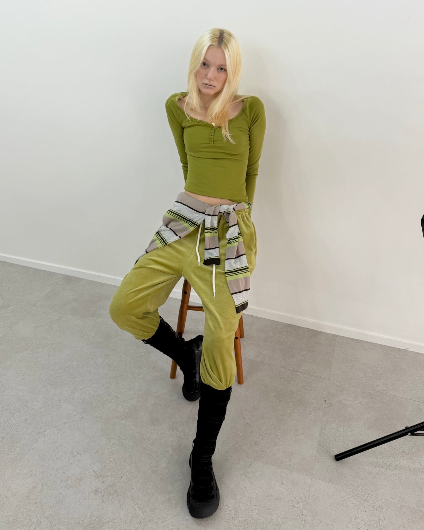 Lace up long boots