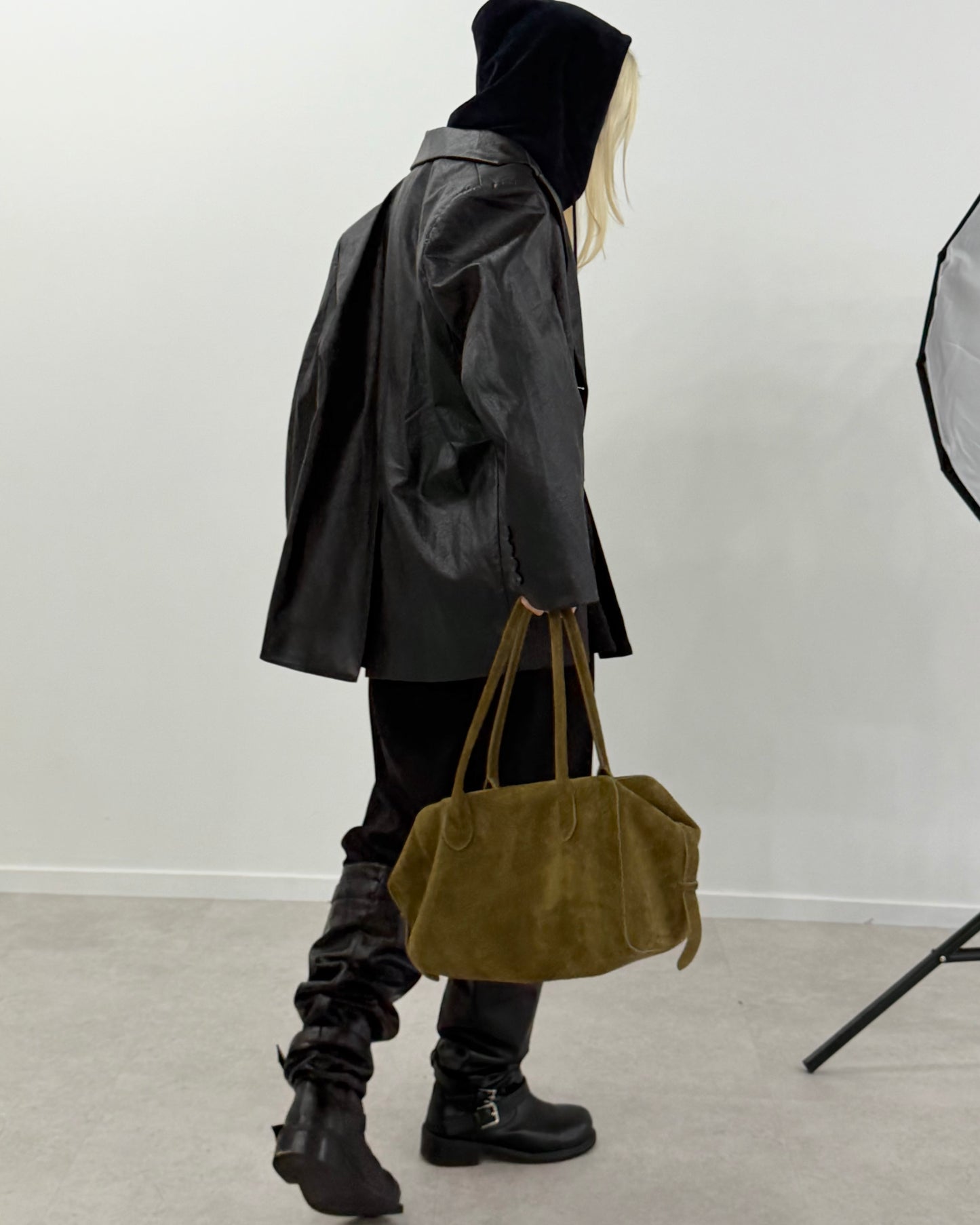 Oversized lether jacket