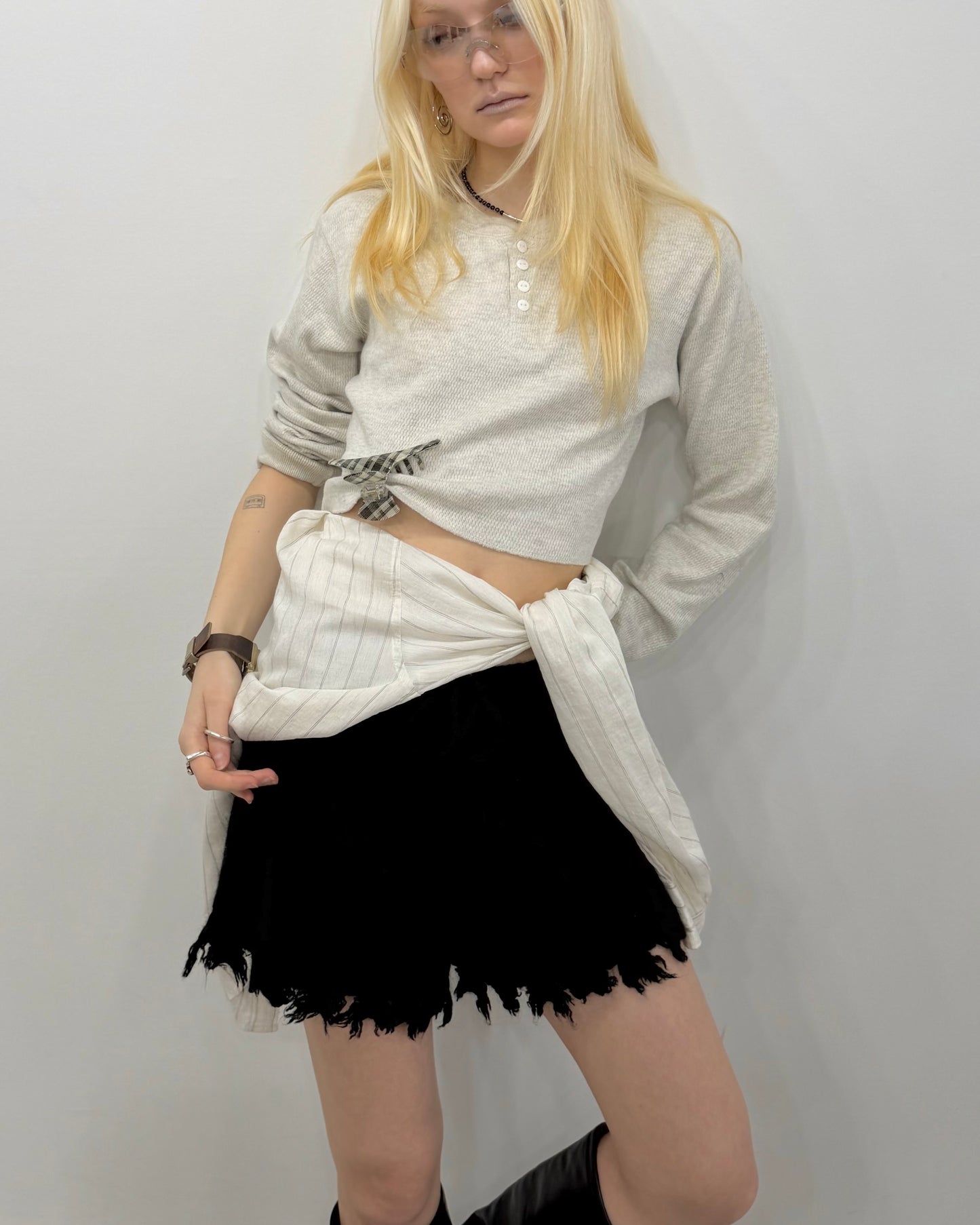 Boro knit pants