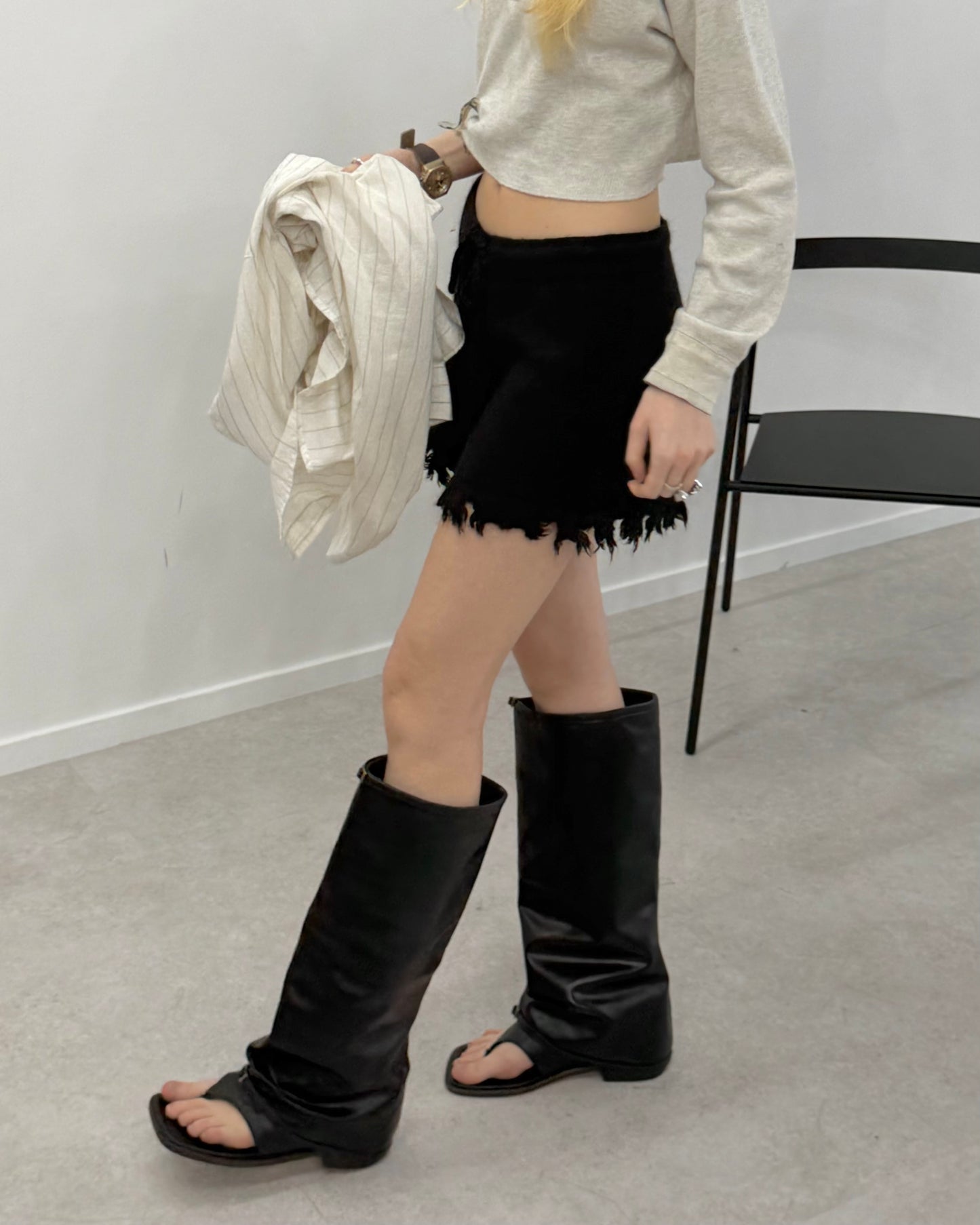 Boro knit pants
