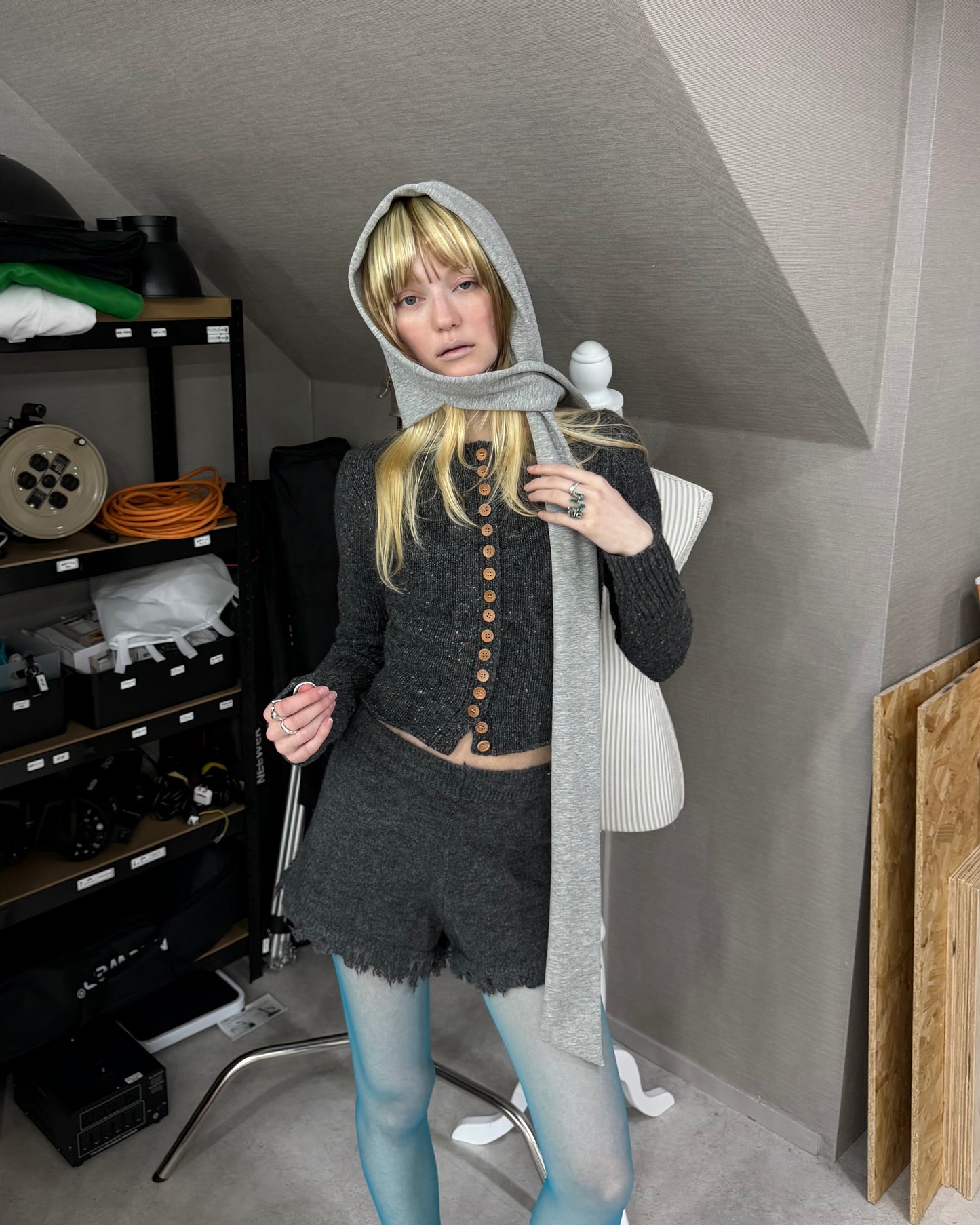 Boro knit pants