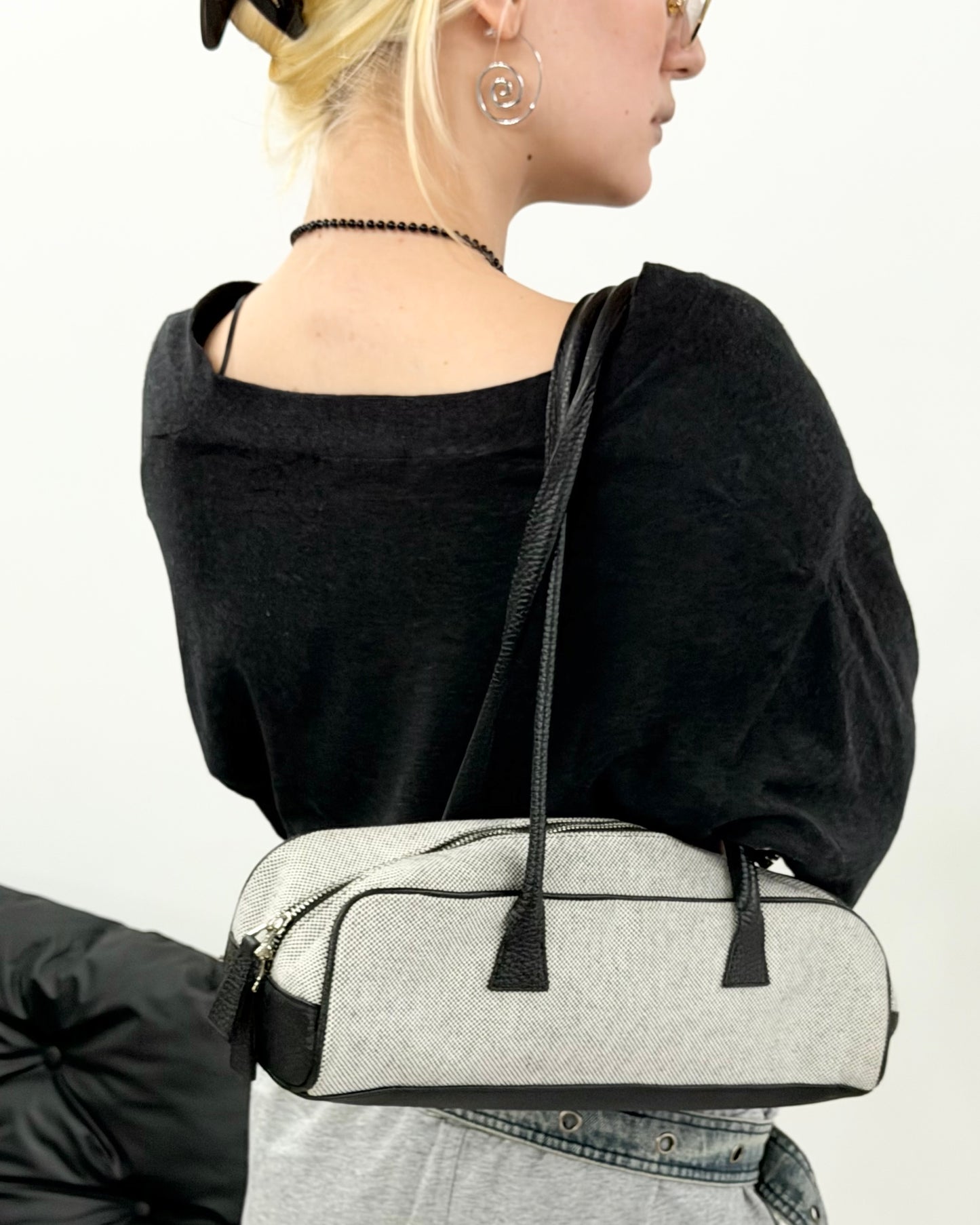 Leather french bread bag