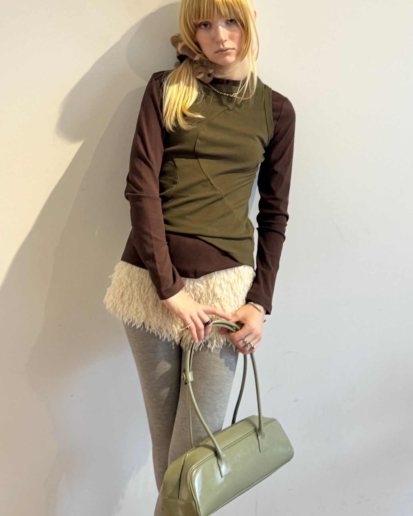 Leather french bread bag