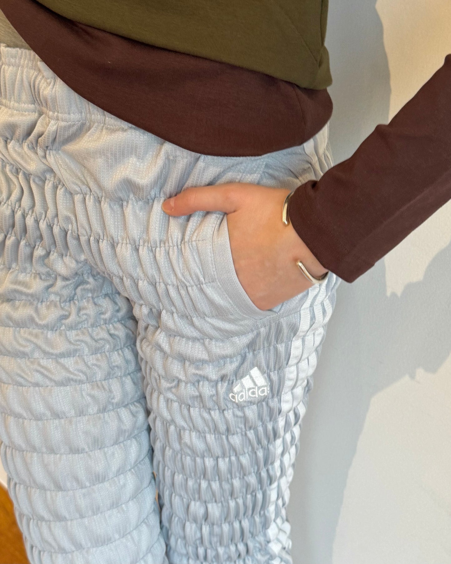 Gather jersey pants gray