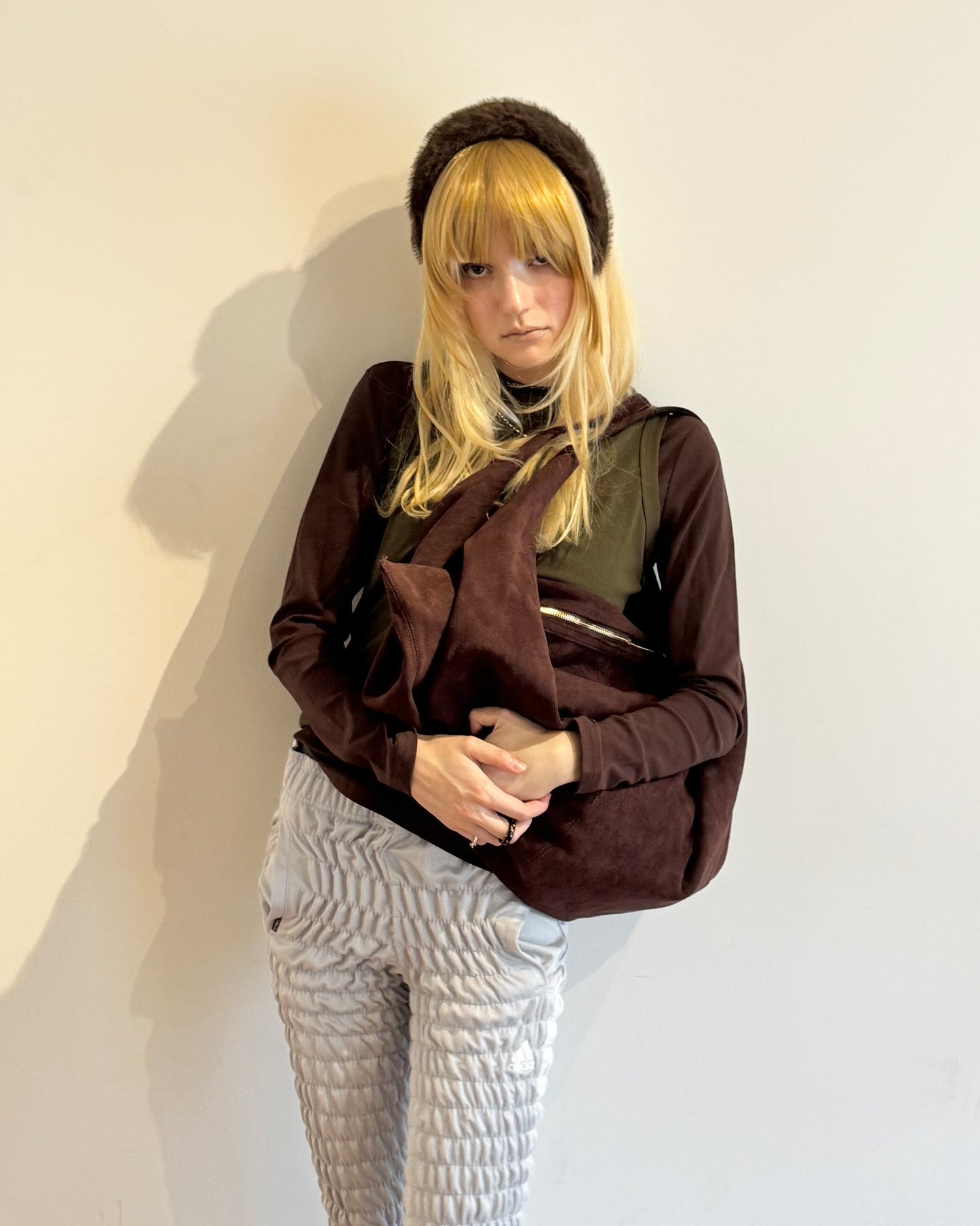 Gather jersey pants gray