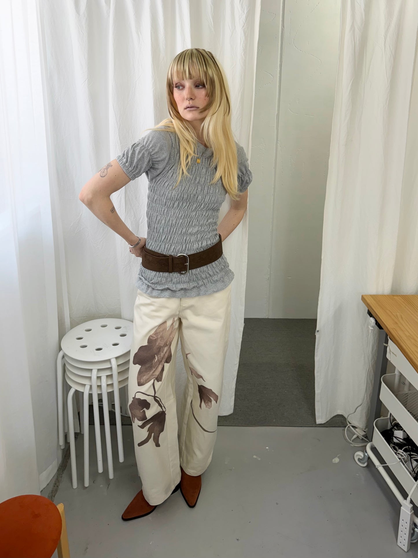 Garden denim pants