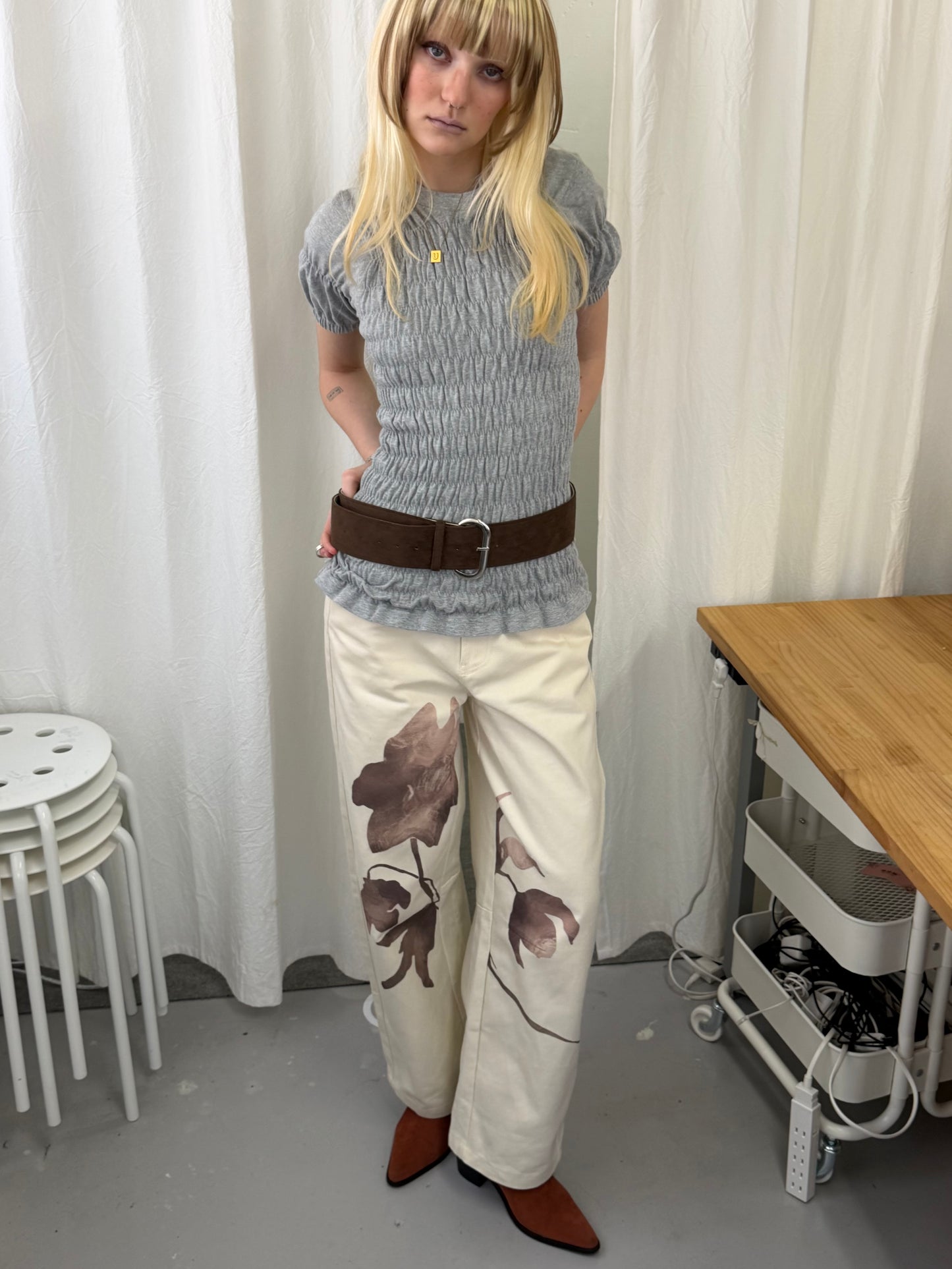 Garden denim pants