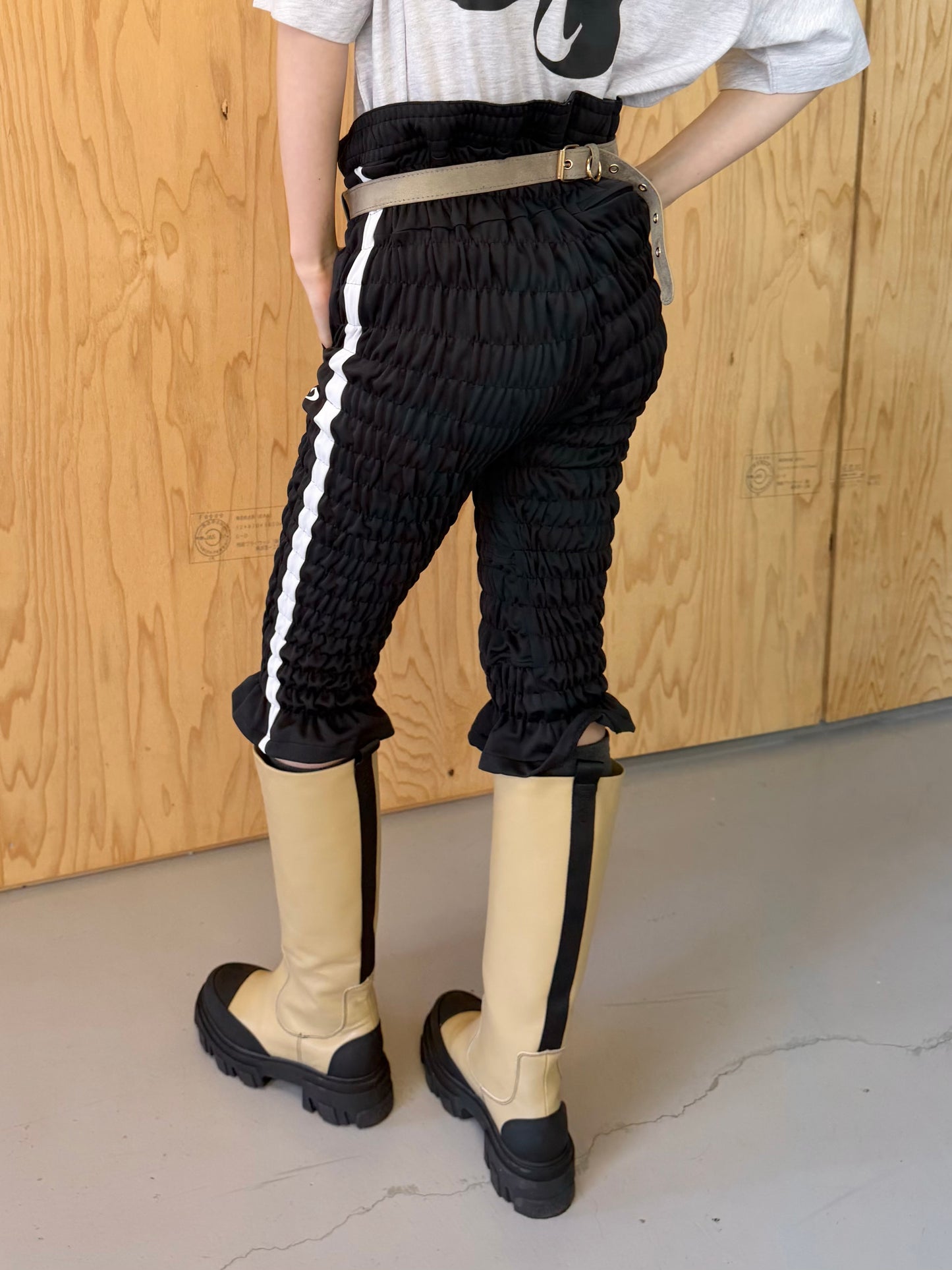 Gather jersey pants dark